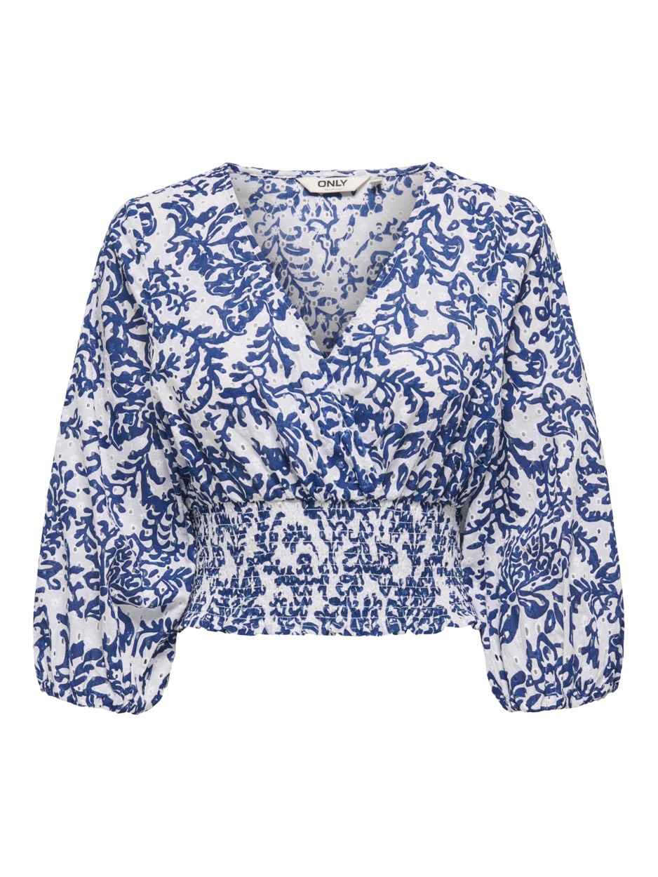Only Onlchanee 34 smock emb top wvn dessin