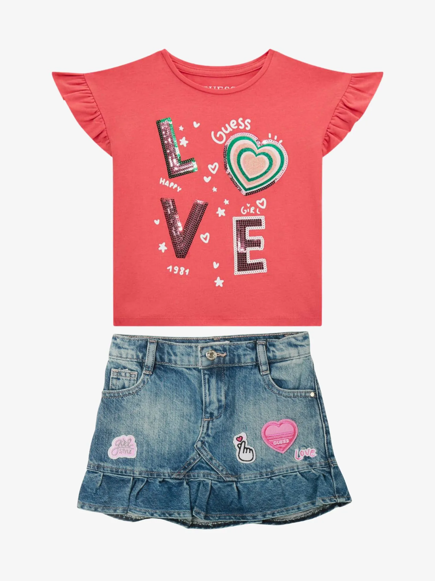 Guess Meisjes set rok indigo flower