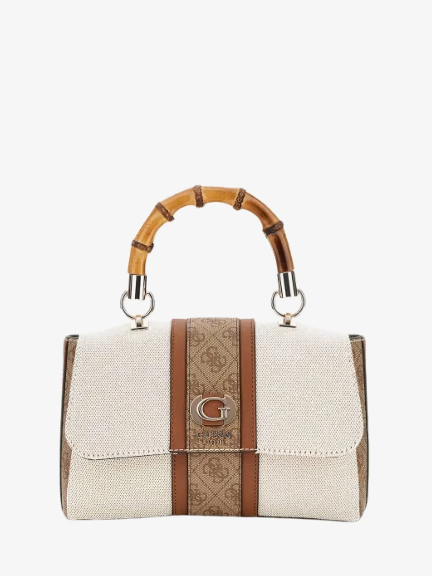 Guess Dames tas canvas small tote natural latte logo