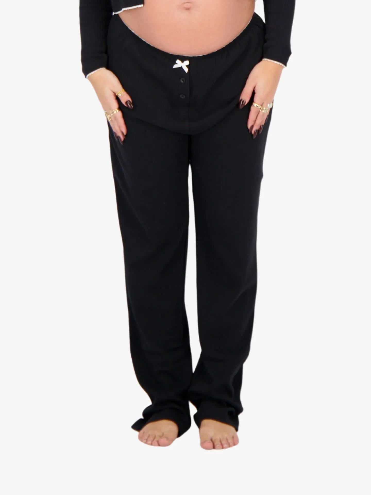 Reinders Dames pyjama broek bow ruffles pj zwart