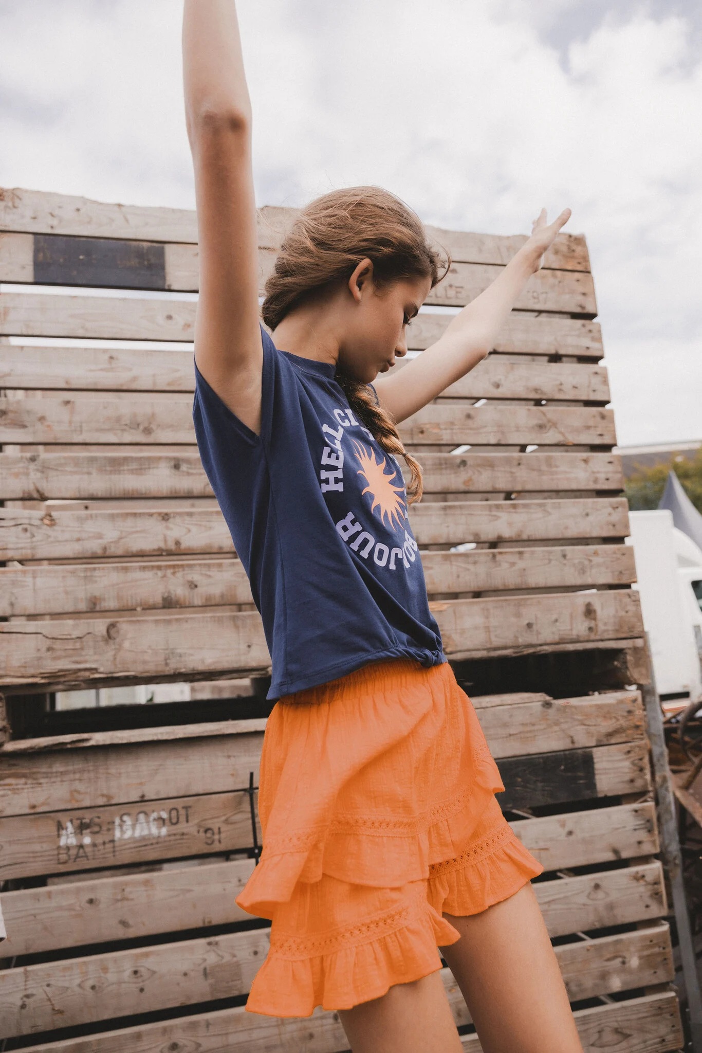 Looxs Revolution Jersey mouwloze top navy voor meisjes in de kleur