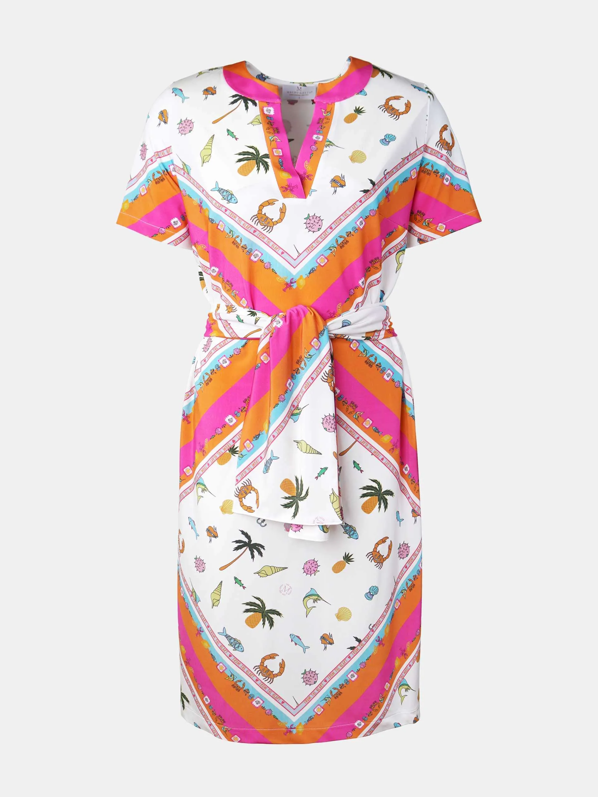 Mucho Gusto  jurk paros tropische patches print