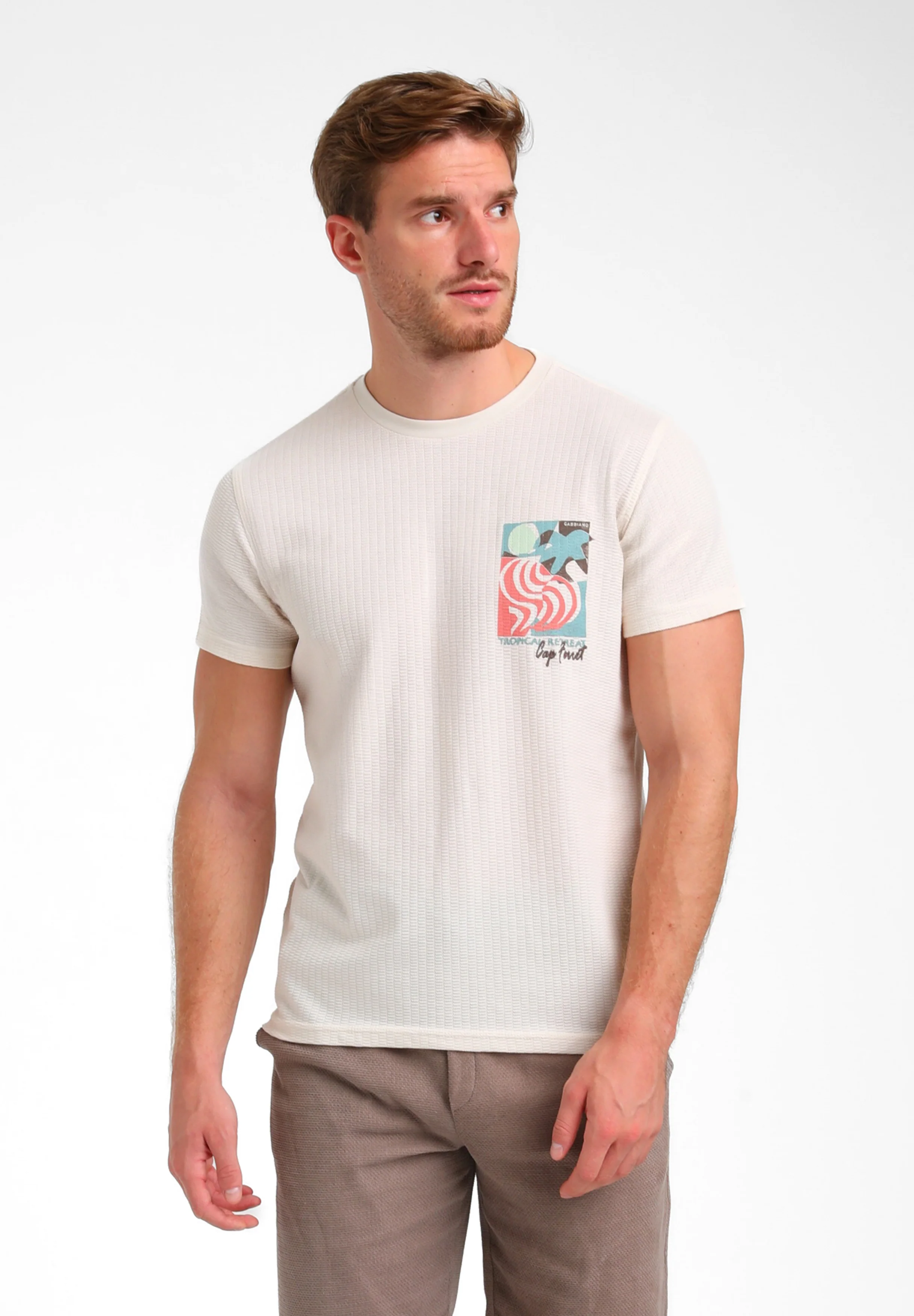 Gabbiano Heren shirt 155916 1002 sand
