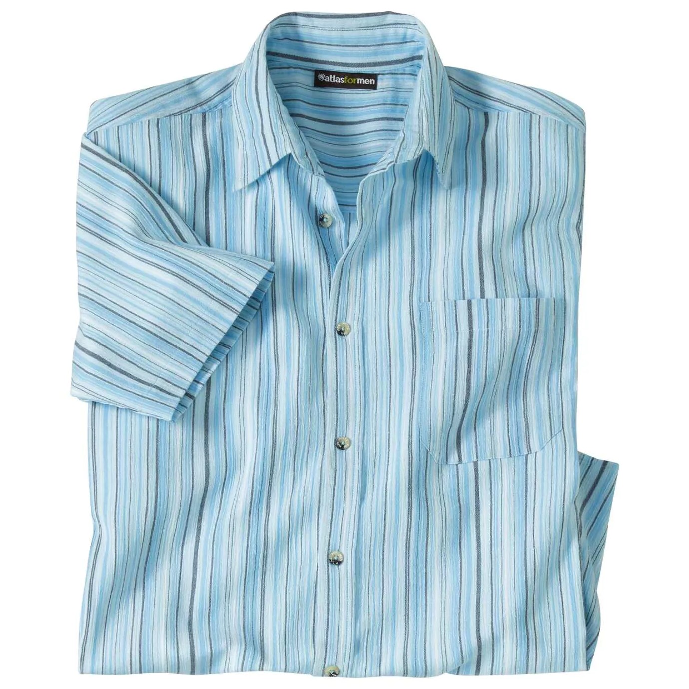 Atlas For Men Heren gestreept crêpe overhemd