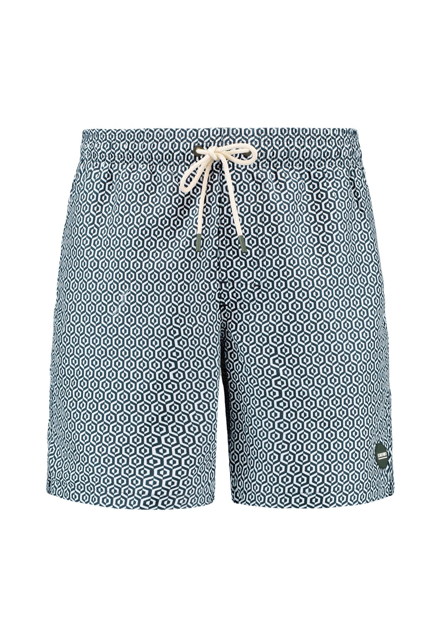 Shiwi Heren zwemshort mike 7″ doolhof print groen/wit Shiwi Heren zwemshort mike 7″ doolhof print groen/wit