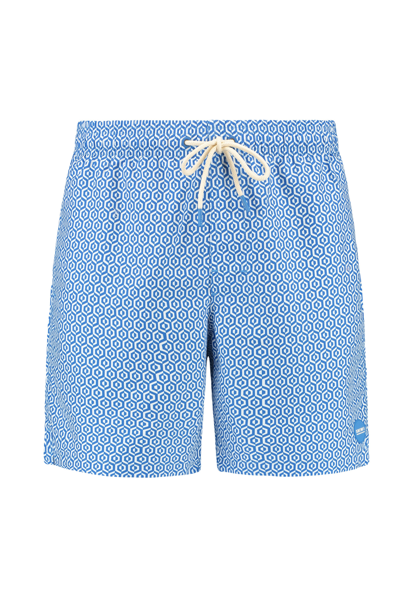 Shiwi Heren zwemshort mike 7″ doolhof print blauw/wit Shiwi Heren zwemshort mike 7″ doolhof print blauw/wit