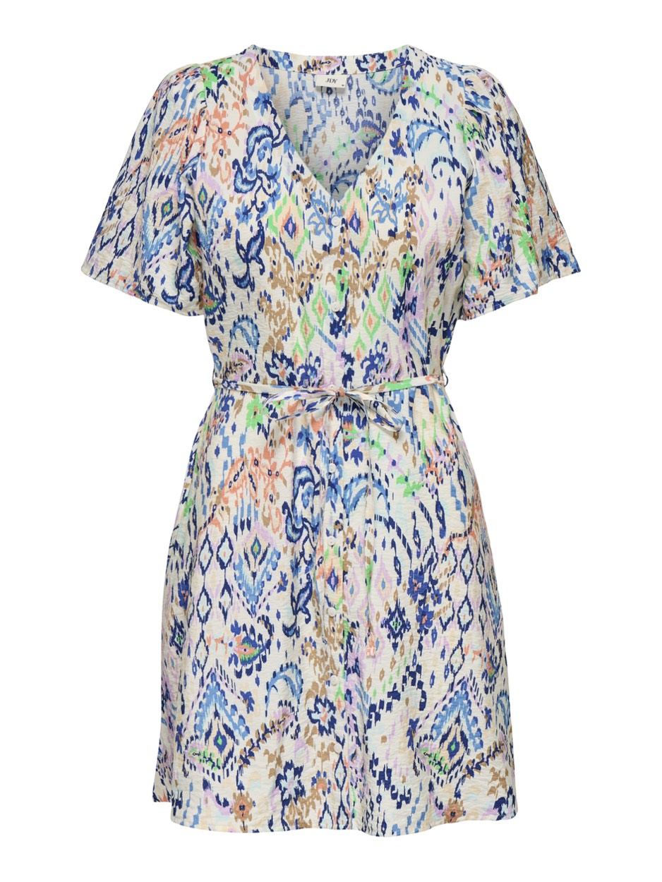 Jacqueline de Yong Jdytroya life ss short dress wvn d ecru dessin