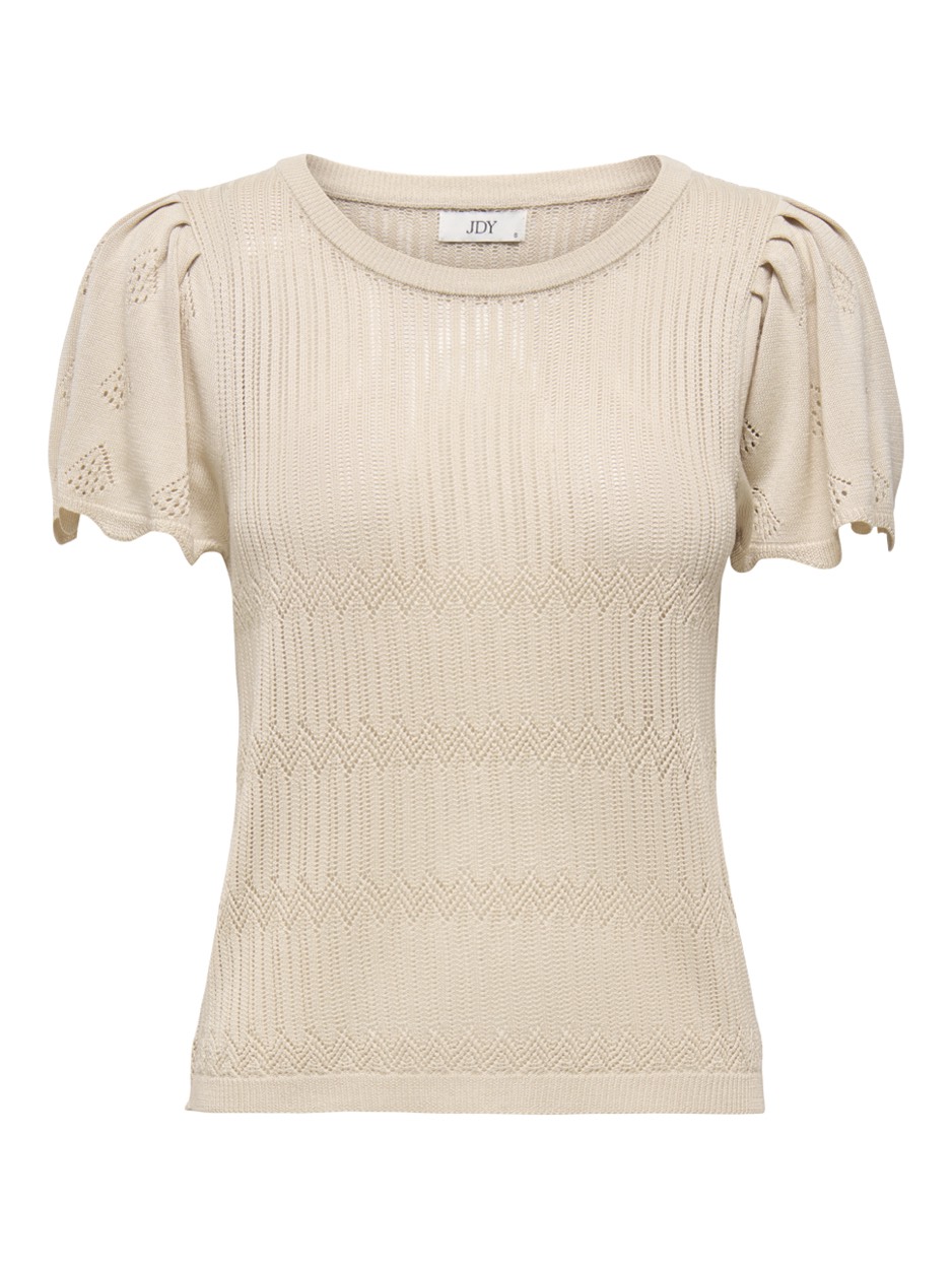Jacqueline de Yong Jdysolis ss pullover knt zand