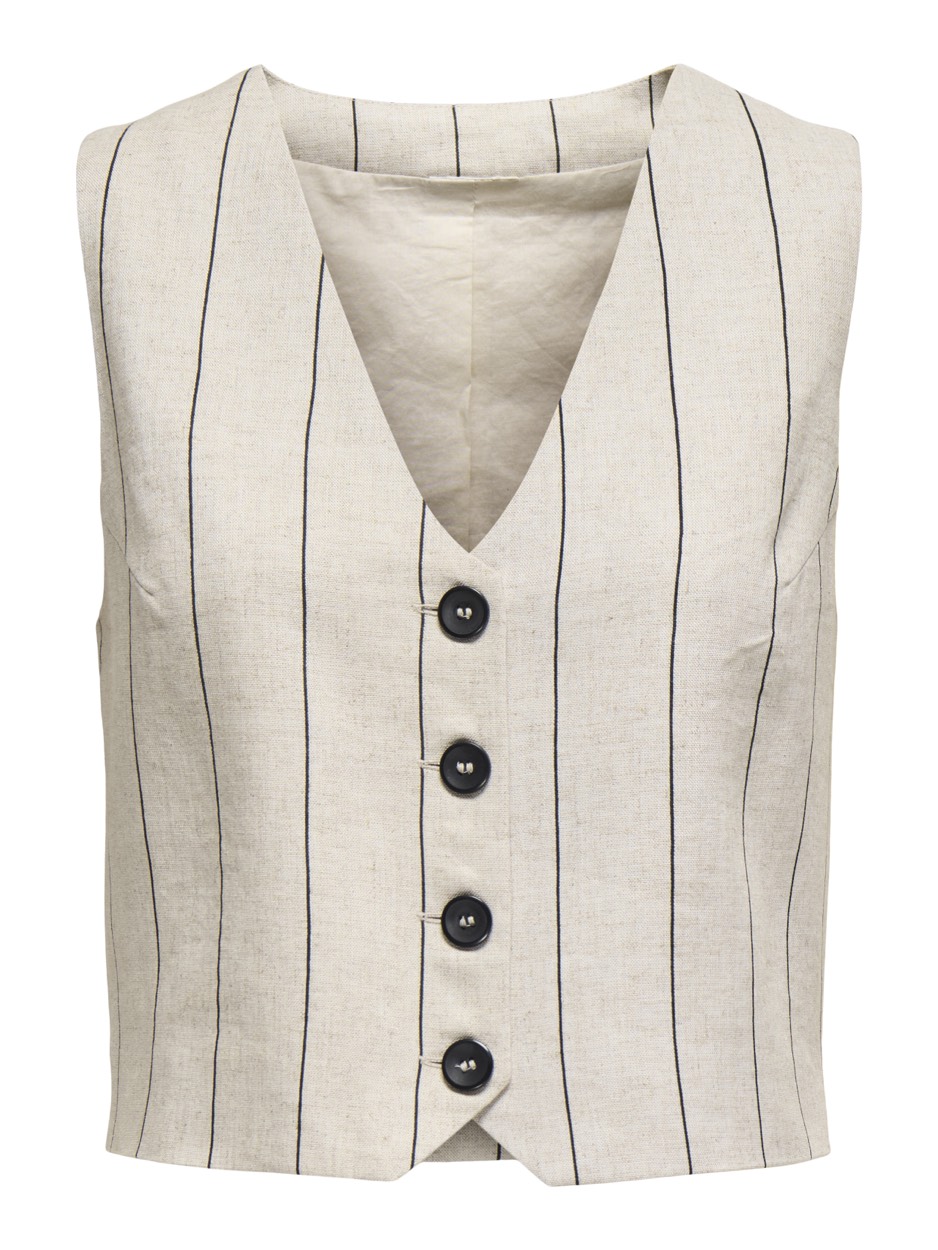Jacqueline de Yong Jdymilla sl waistcoat wvn ecru dessin