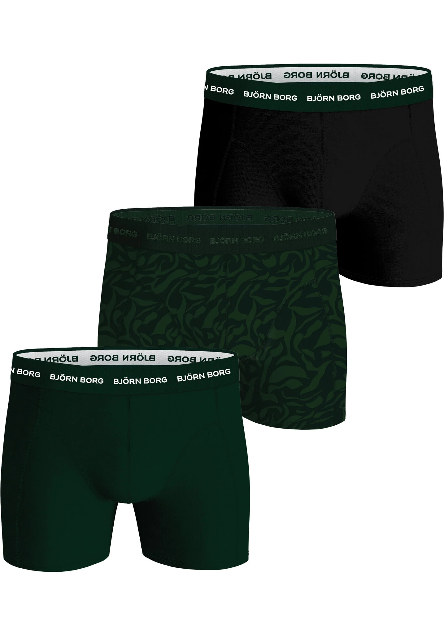 Björn Borg Björn borg cotton stretch boxershorts 3-pack – zwart, donker & print