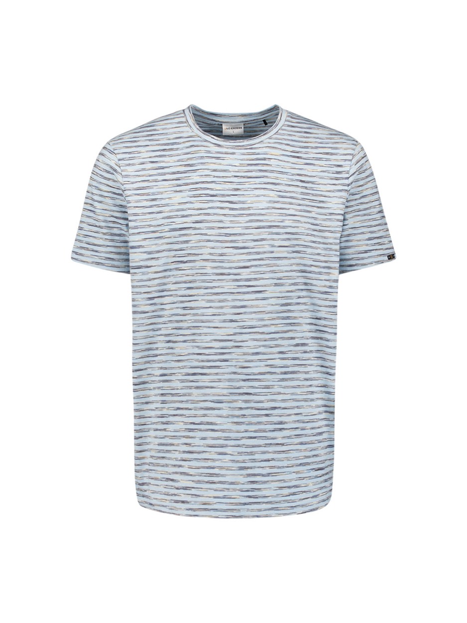 No Excess T-shirt crewneck multi coloured melange stripes dessin