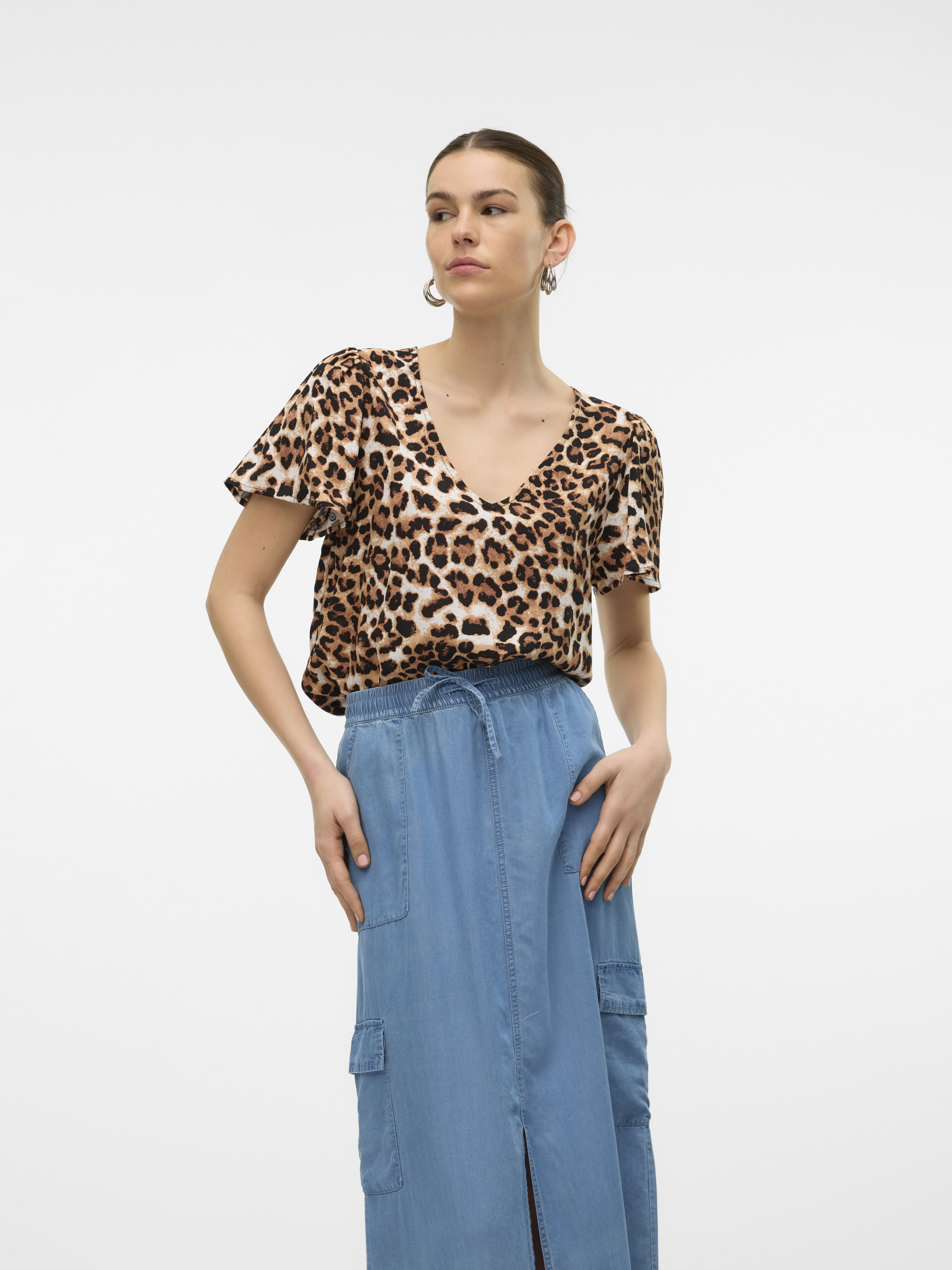 Vero Moda Vmeasy joy v-neck ss blouse wvn ga
