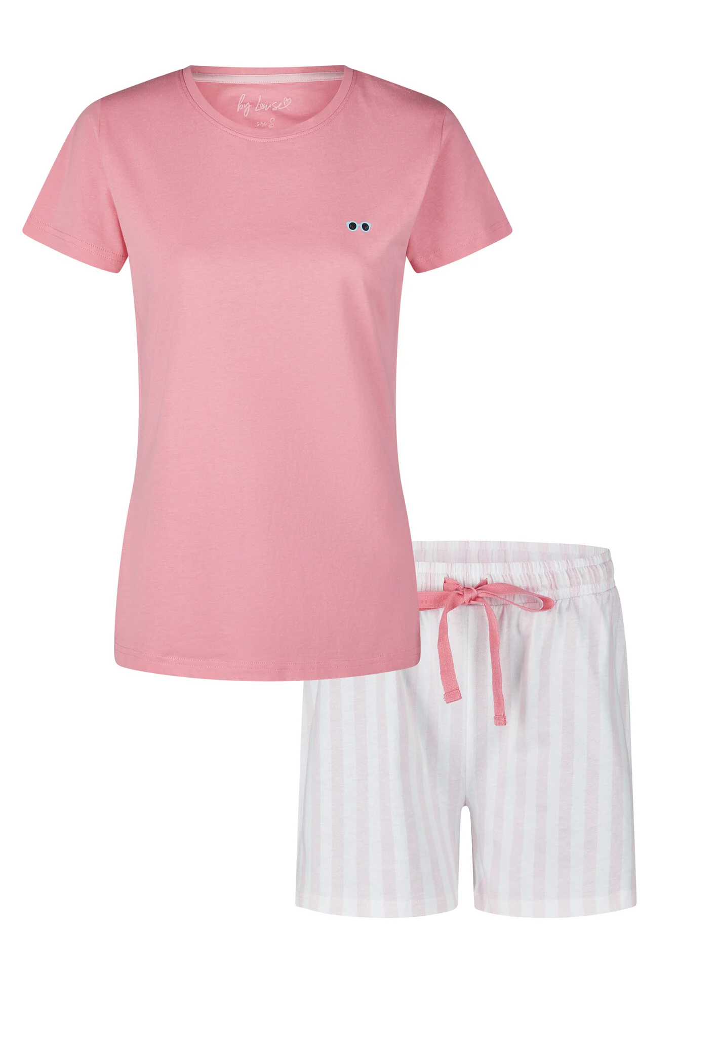 By Louise Dames korte pyjama set shortama donker sunglasses