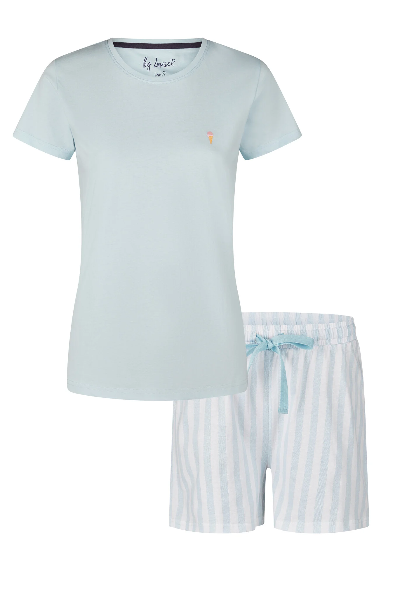 By Louise Dames korte pyjama set shortama ice cream
