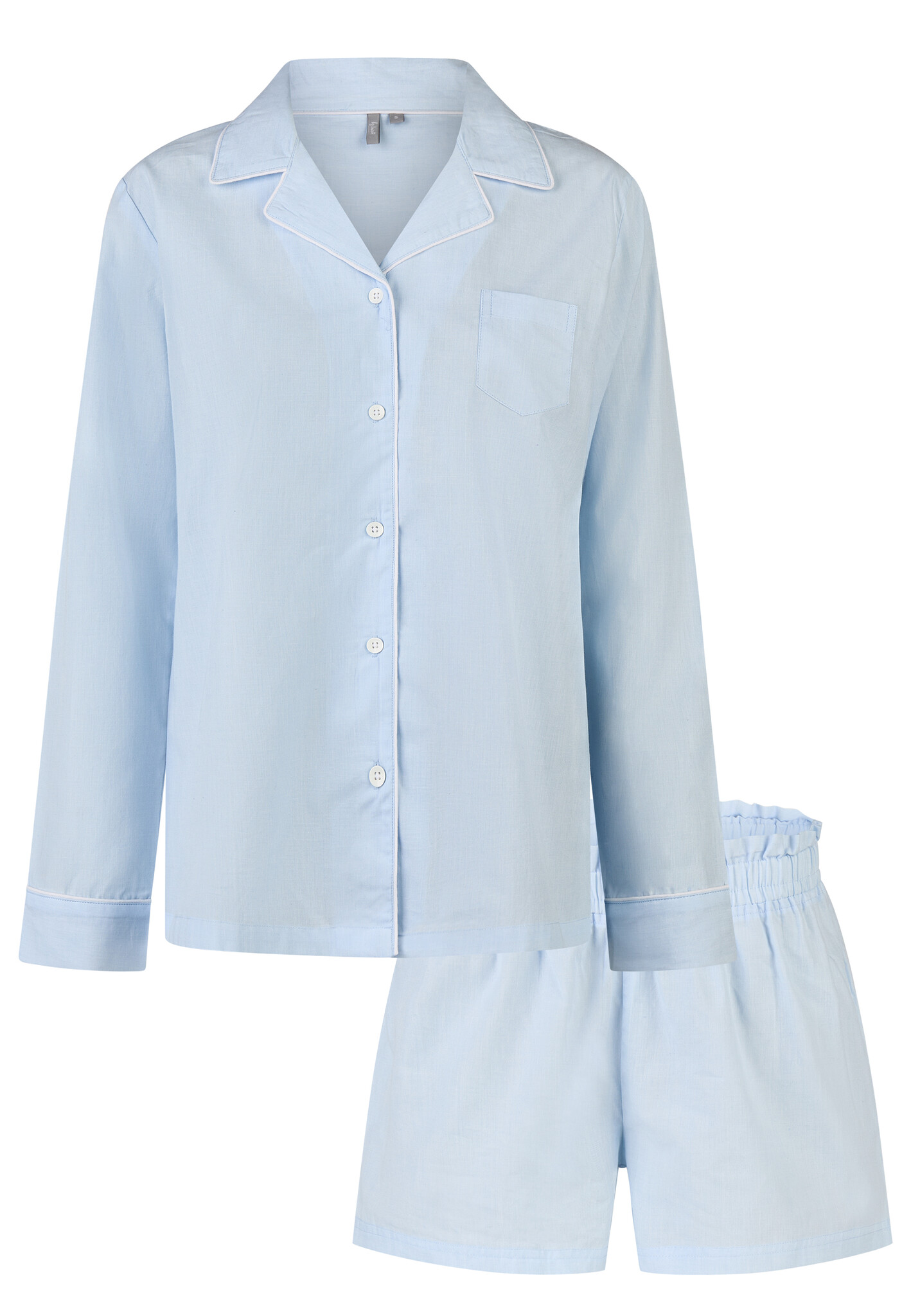 By Louise Dames pyjama set short + blouse effen