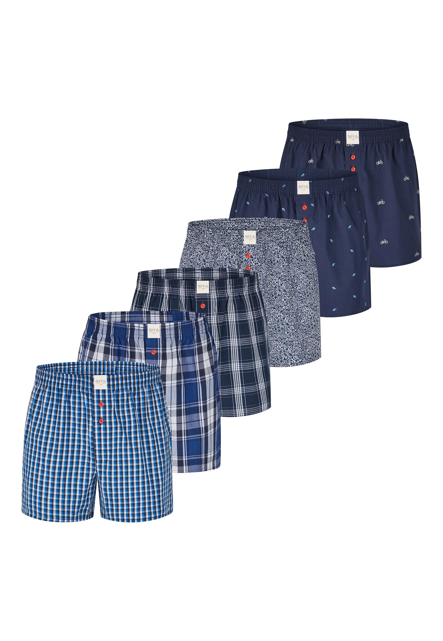 Phil & Co Wijde boxershorts heren 6-pack pack d510