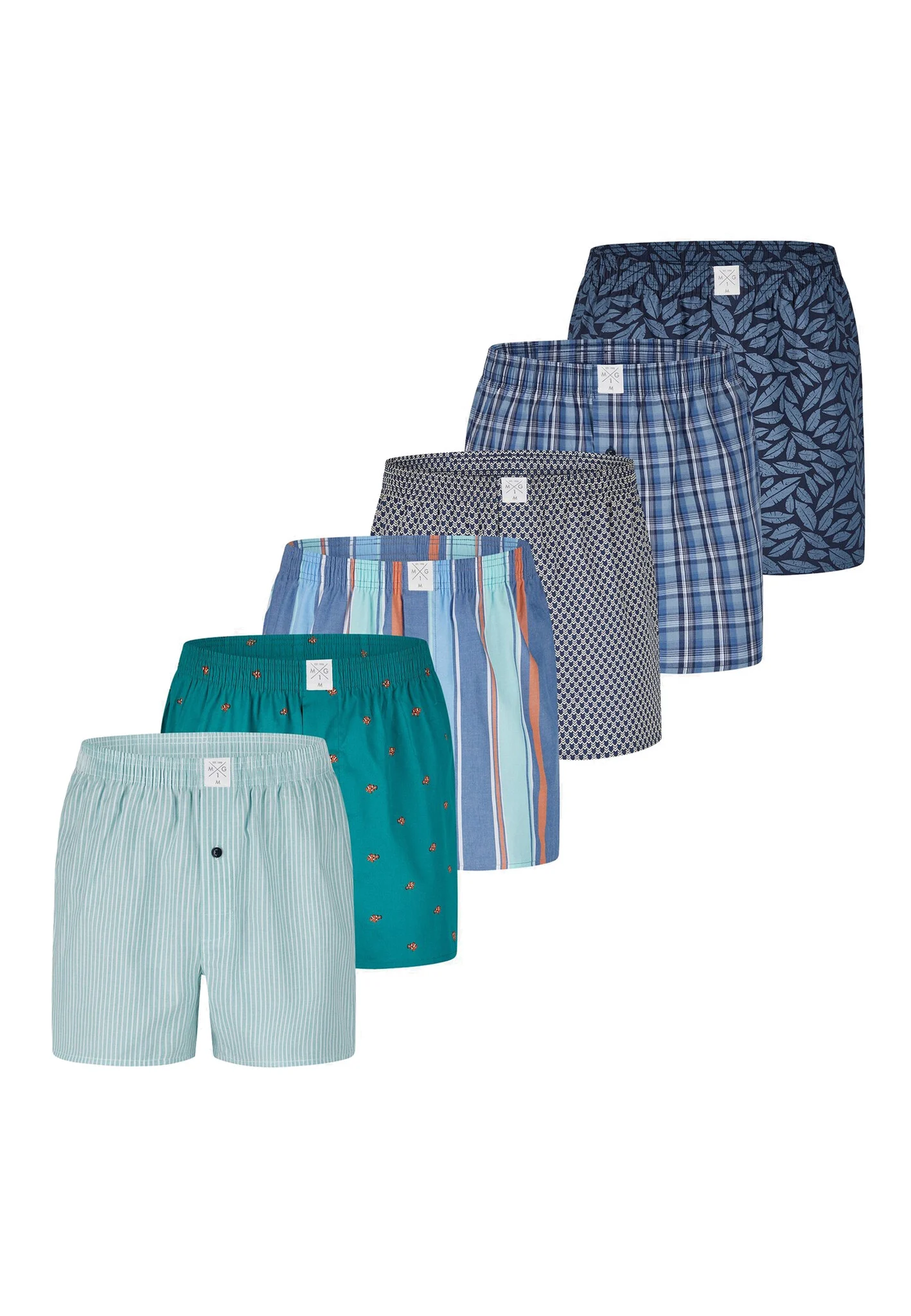 MG-1 Wijde boxershorts heren 6-pack pack d505