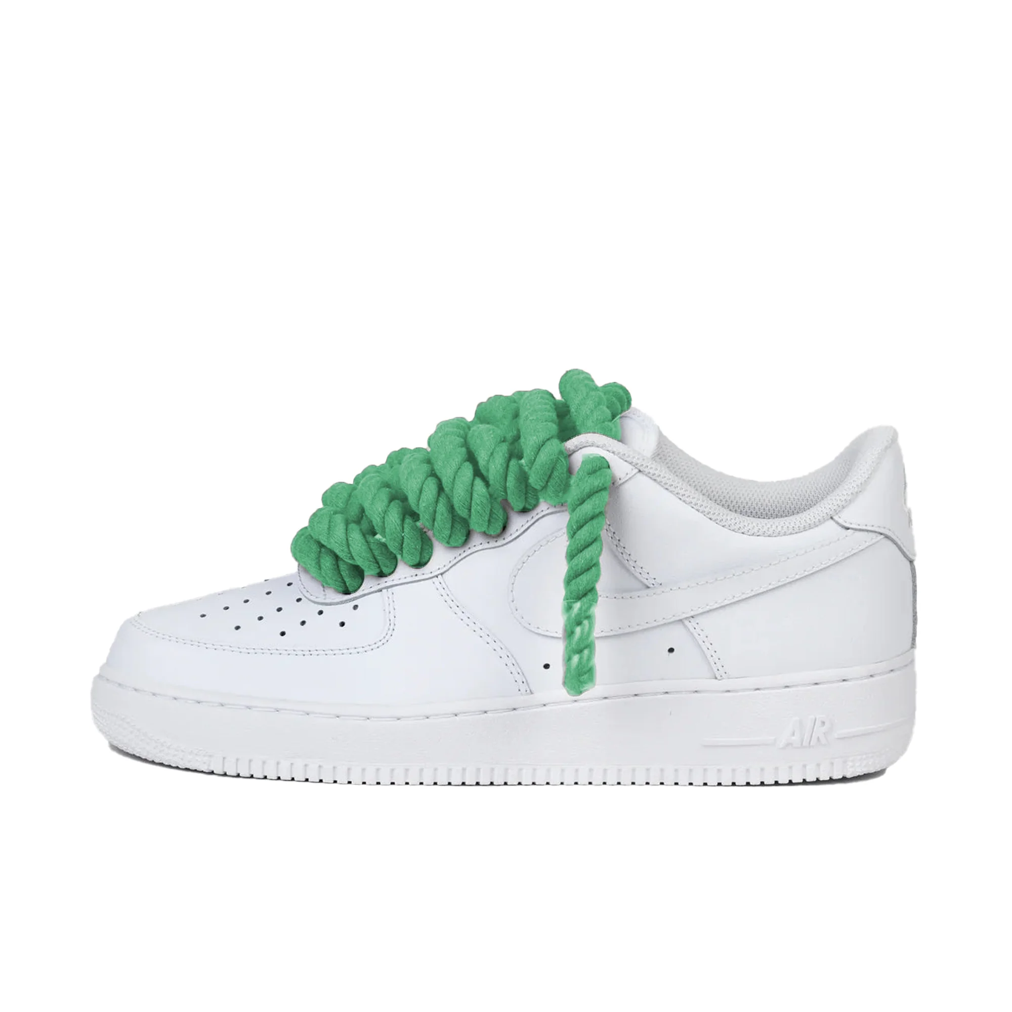 Nike Air force 1 low rope laces green custom
