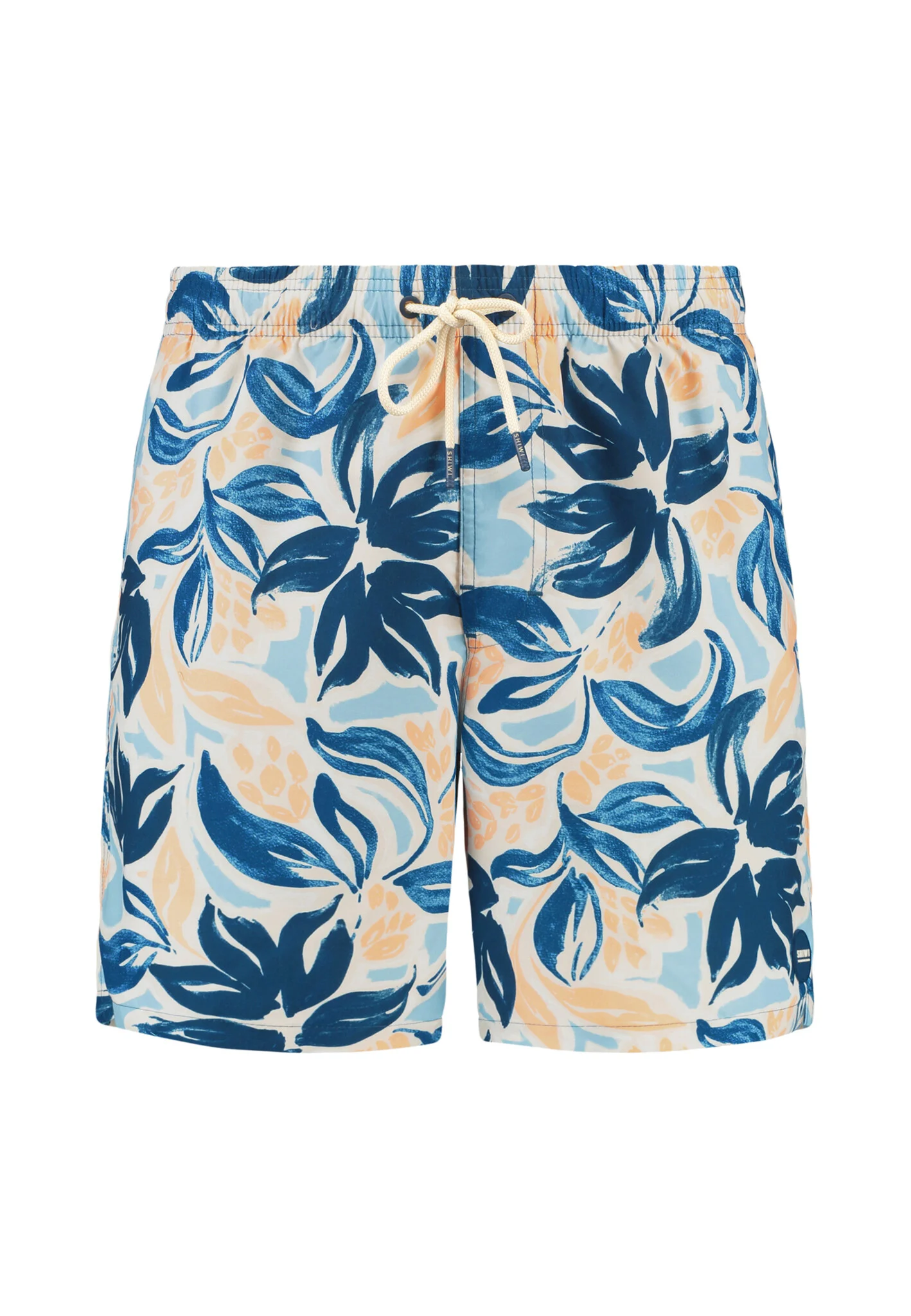 Shiwi Heren zwemshort mike 7″ gebloemde print blauw/oranje