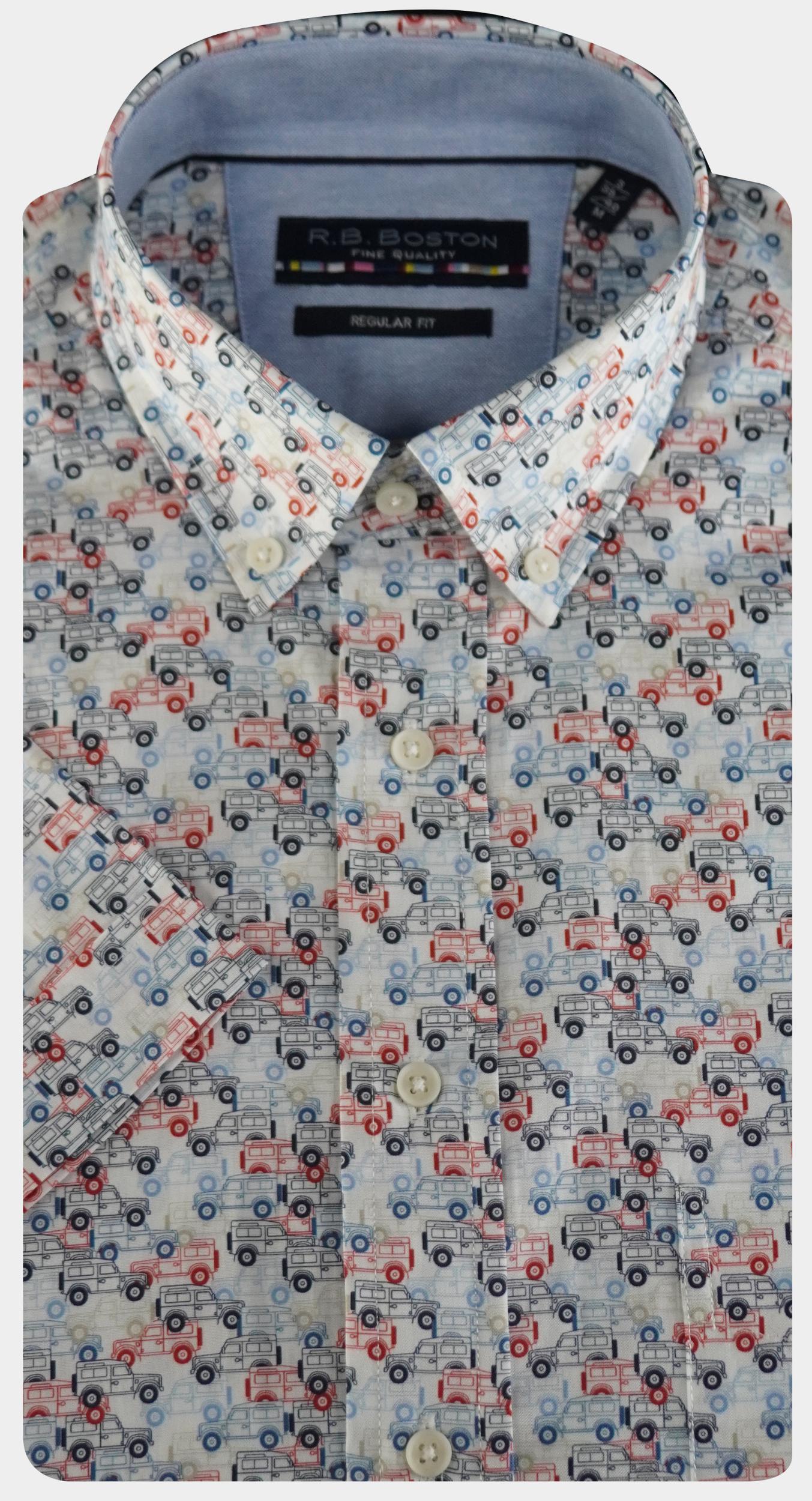 R.B. Boston Casual hemd korte mouw regular fit met autoprint 516670/310