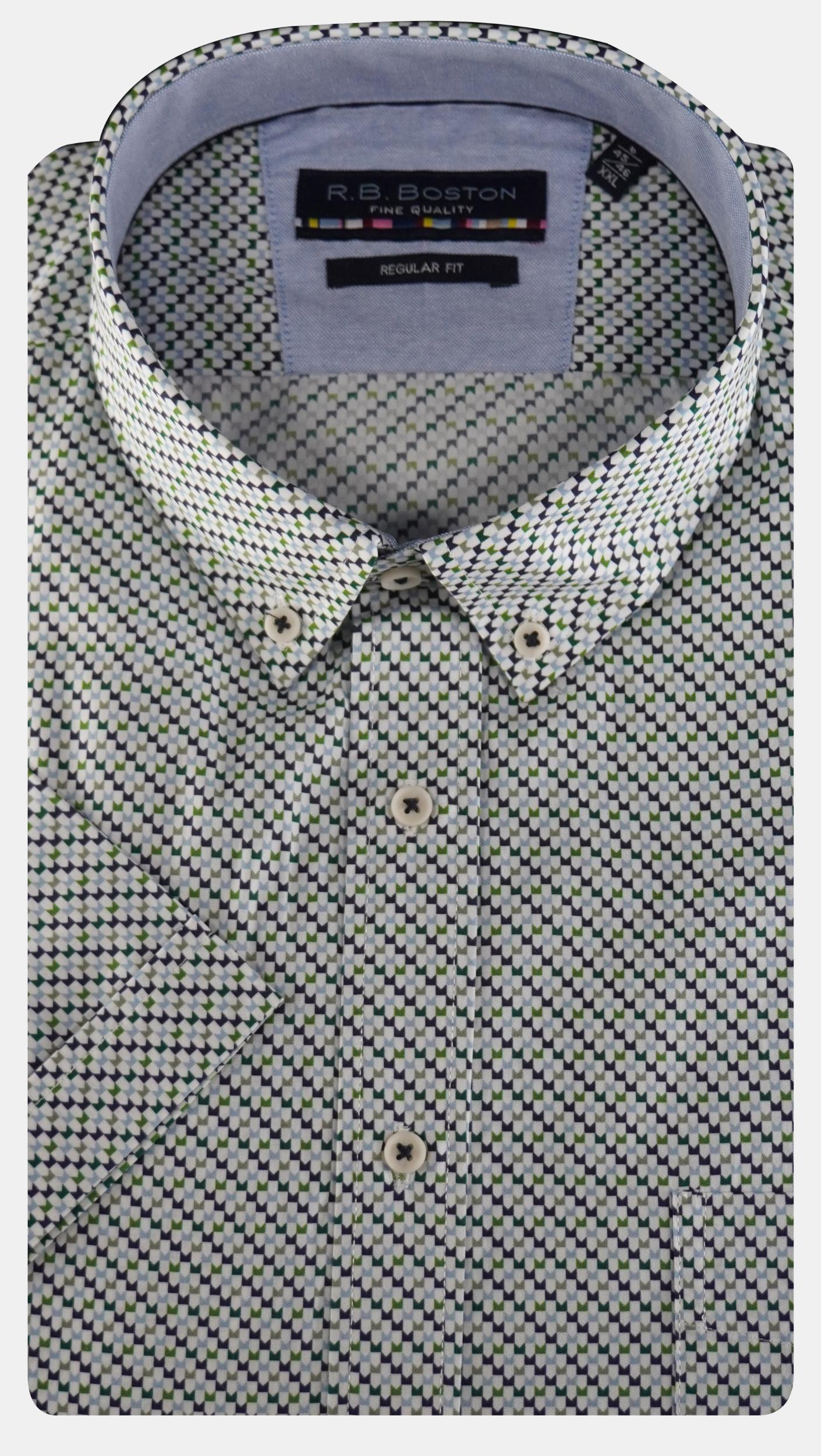 R.B. Boston Casual hemd korte mouw regular fit grafische print 516670/731