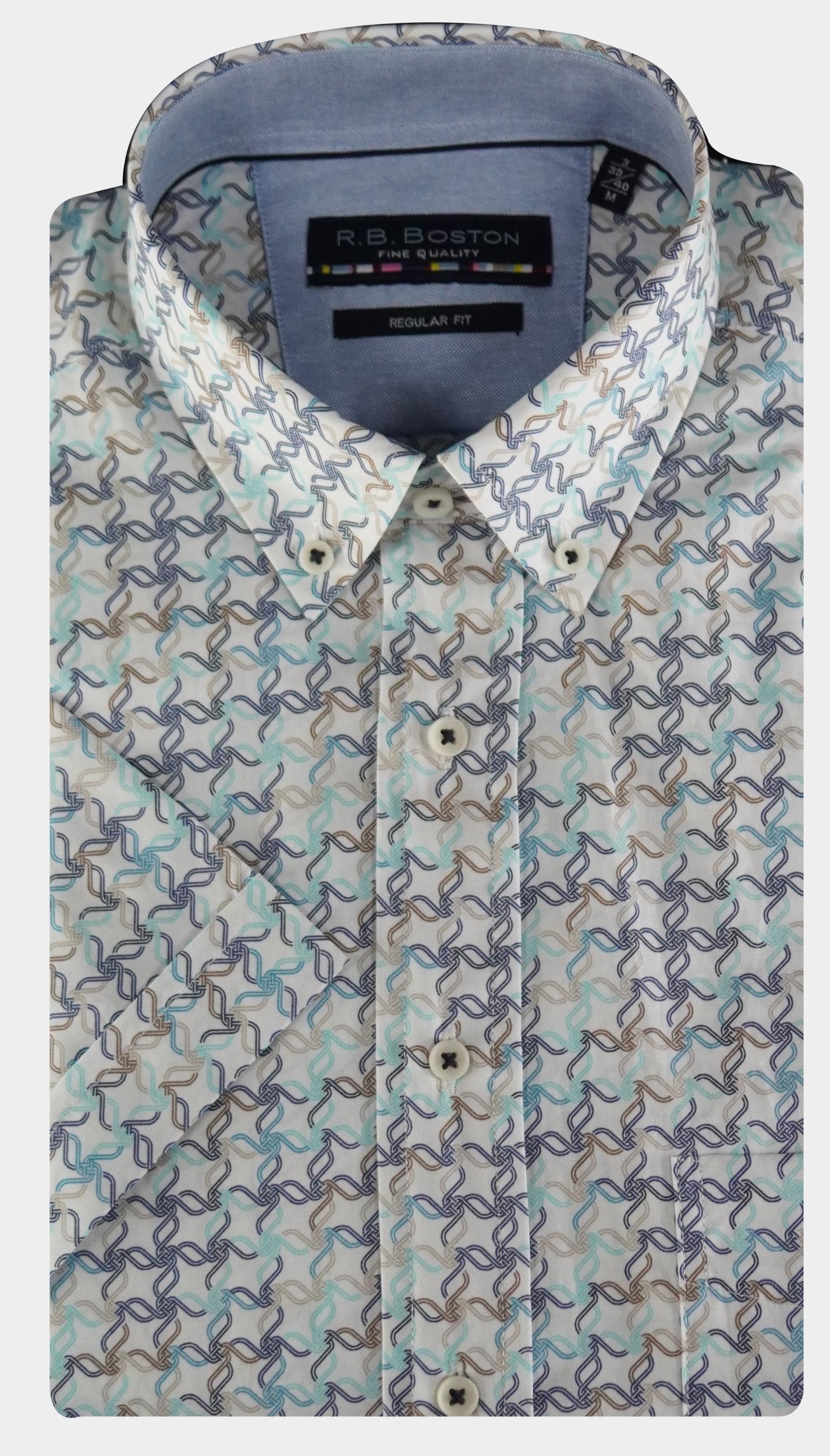 R.B. Boston Casual hemd korte mouw regular fit grafische print 516670/829