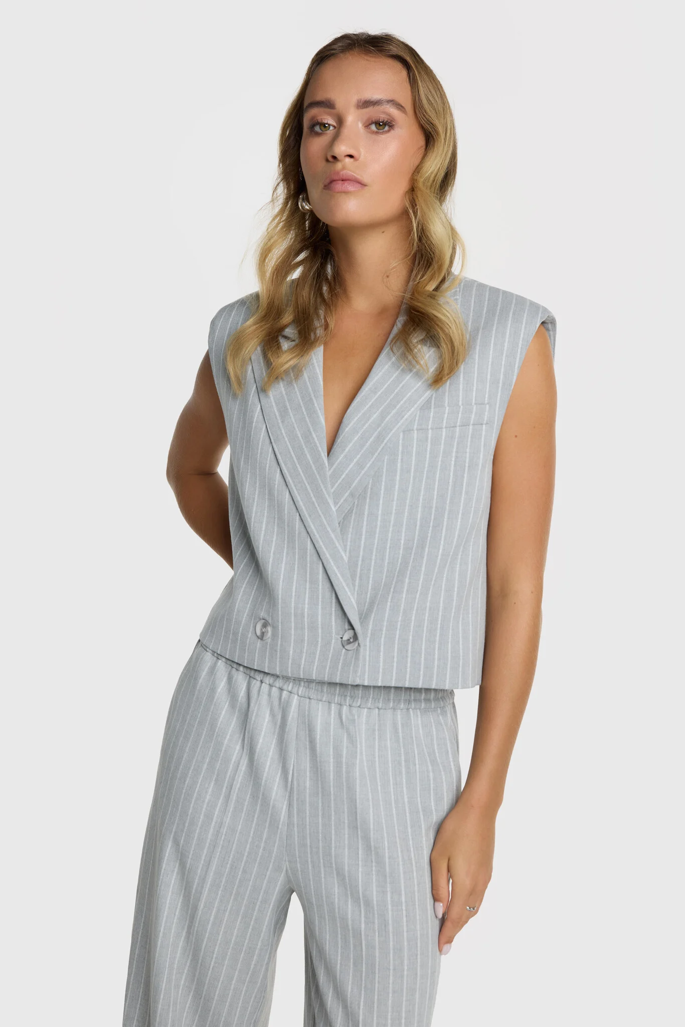 Alix The Label 2506403213 pinstripe waistcoat