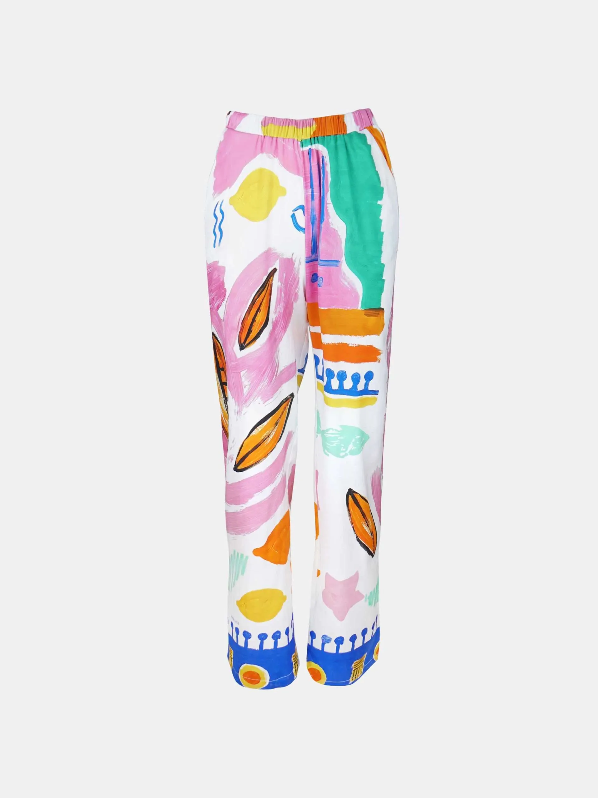 Mucho Gusto  broek firenze geverfde kleurrijke print