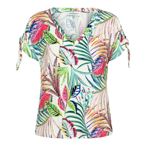 &Co Woman &co women top viana multi leaf ecru