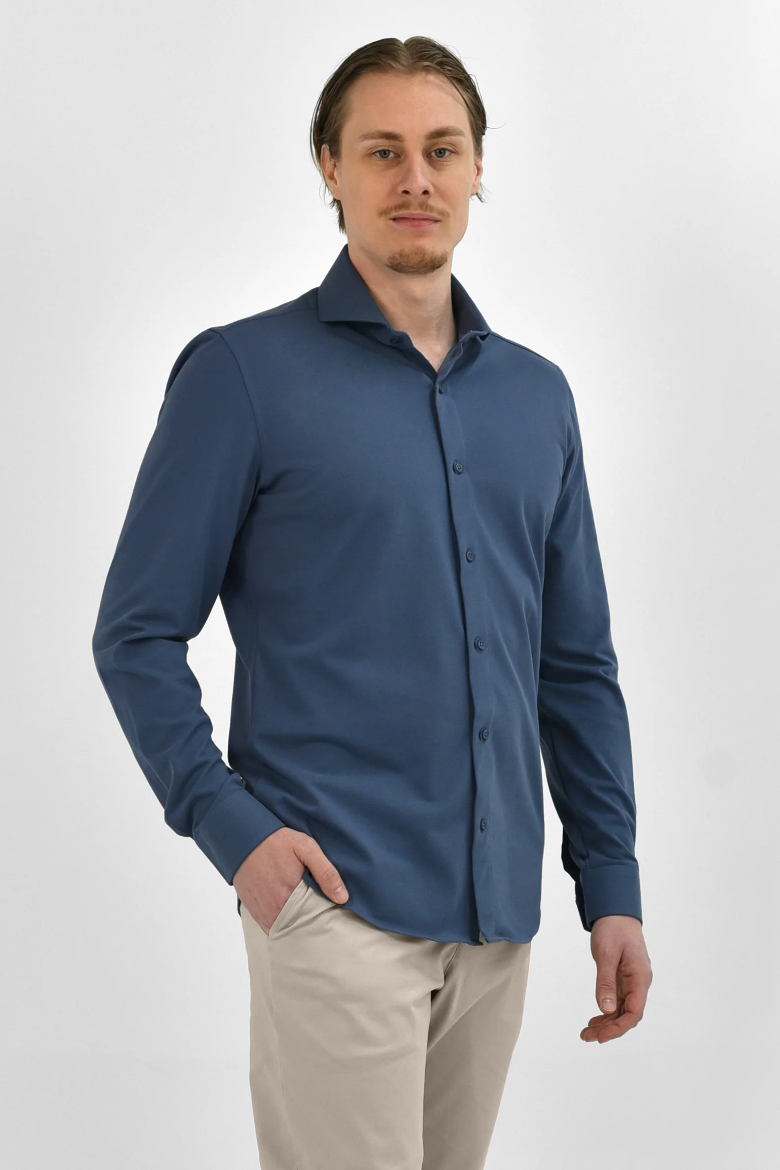 Vercate Strijkvrij overhemd japanese knitted -