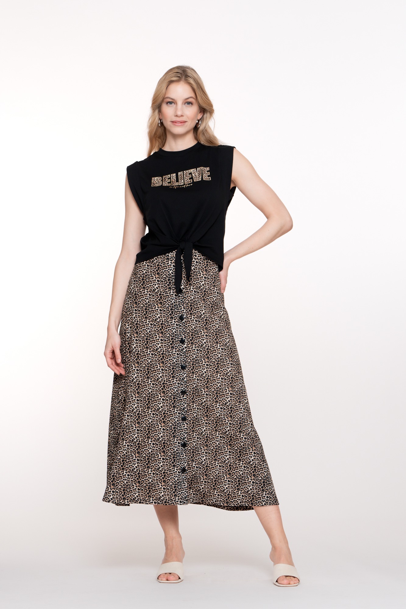 Geisha Skirt leopard dessin