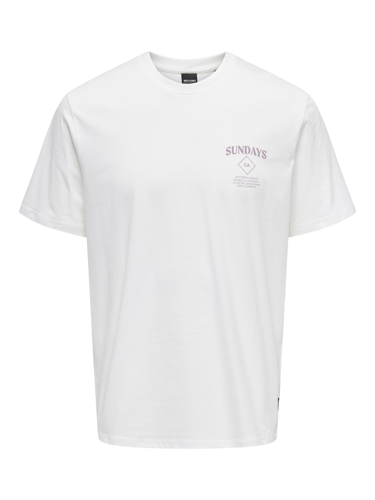 Only & Sons Onskye reg photo ss tee off-white
