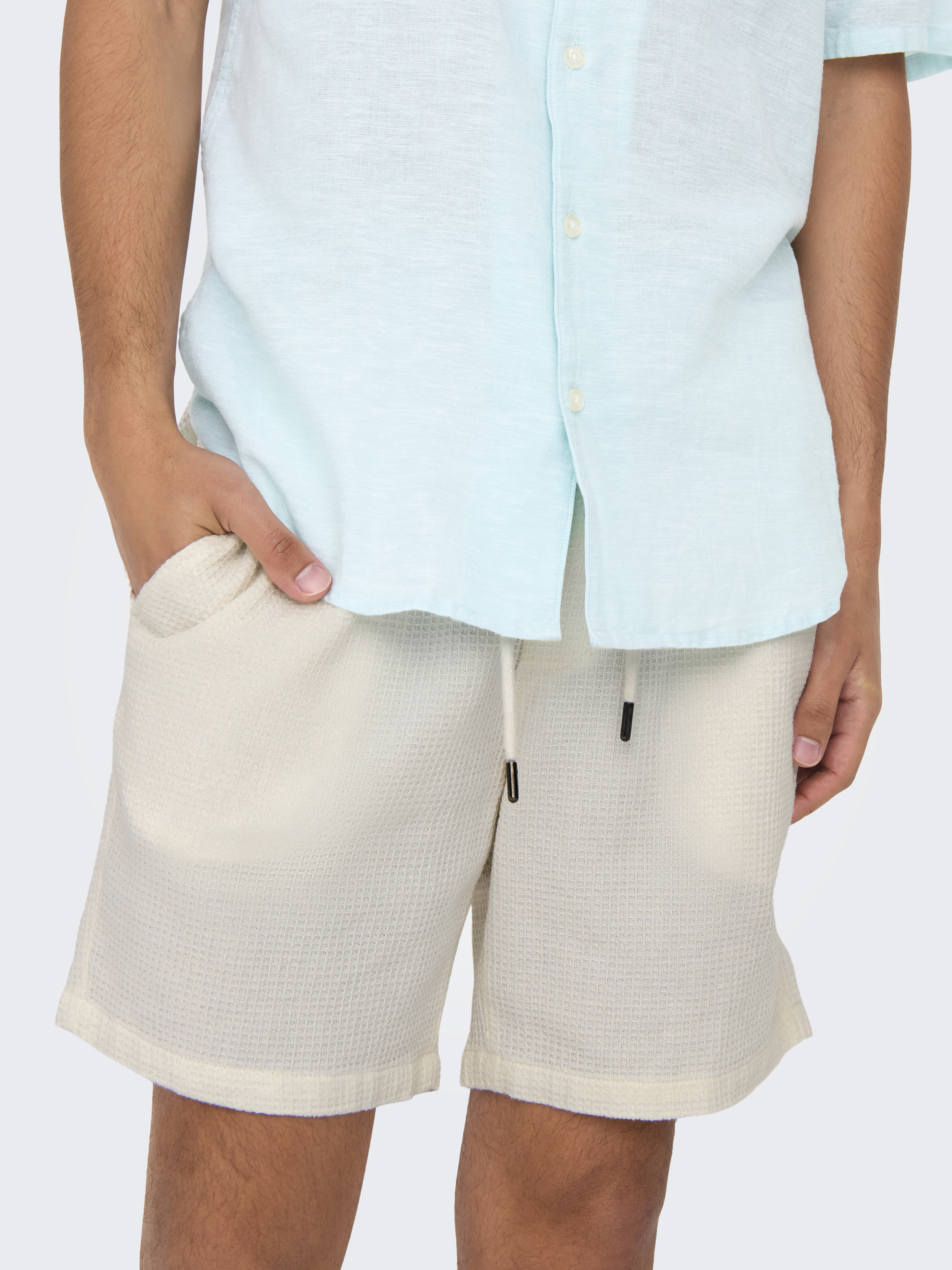 Only & Sons Onsbertil waffle shorts