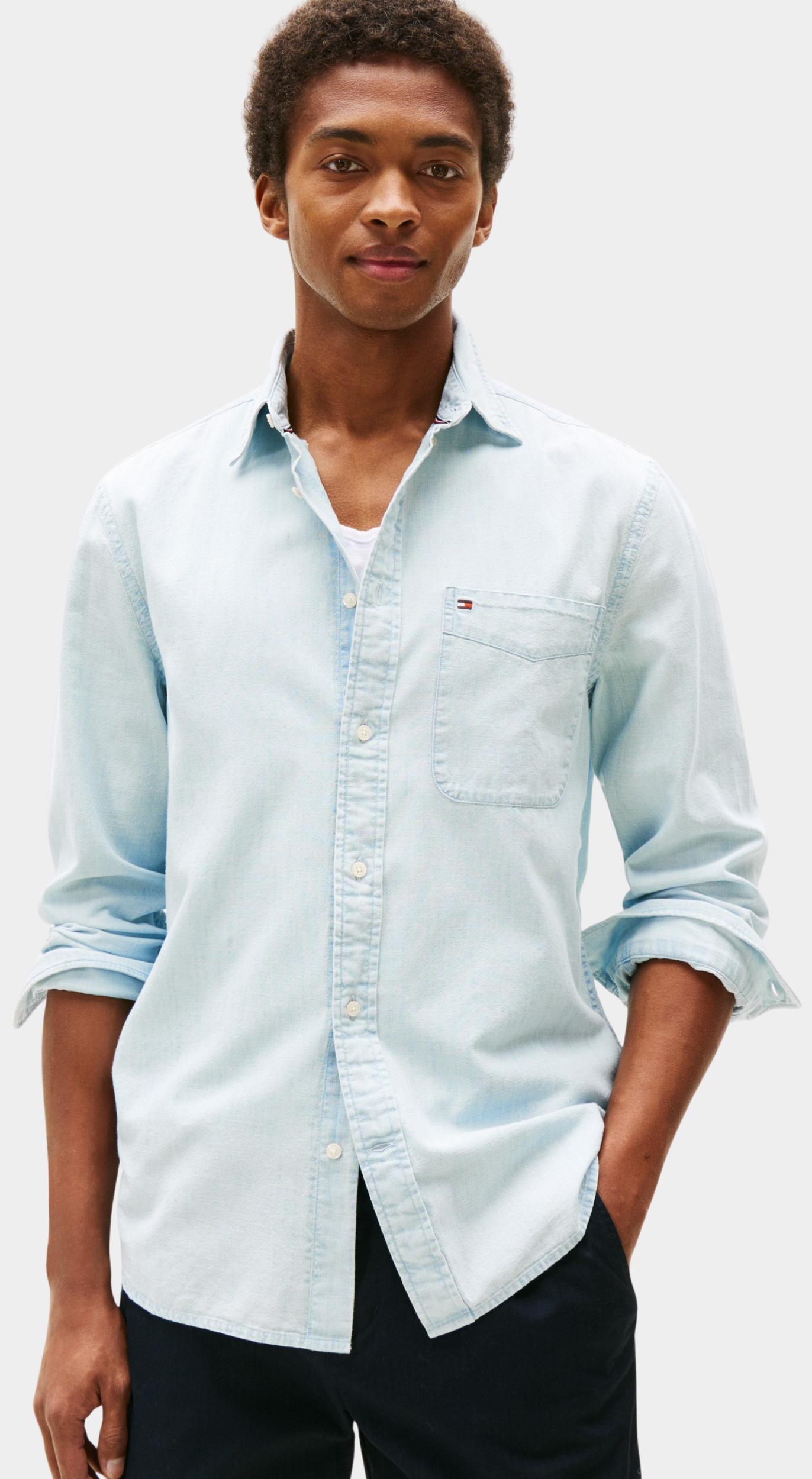 Tommy Hilfiger Casual hemd lange mouw chambray pocket rf shirt mw0mw39431/0gz
