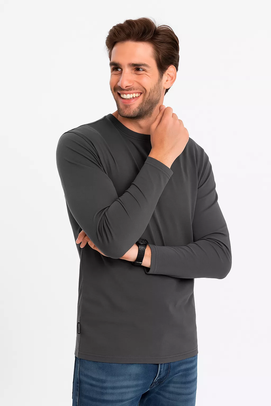 Ombre Longsleeve heren antraciet udine