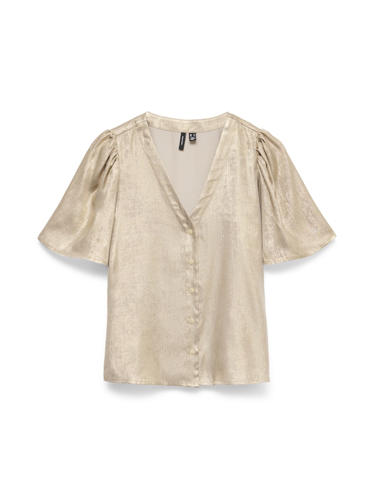 Vero Moda Vmamalia ss v-neck top exp goudkleurig