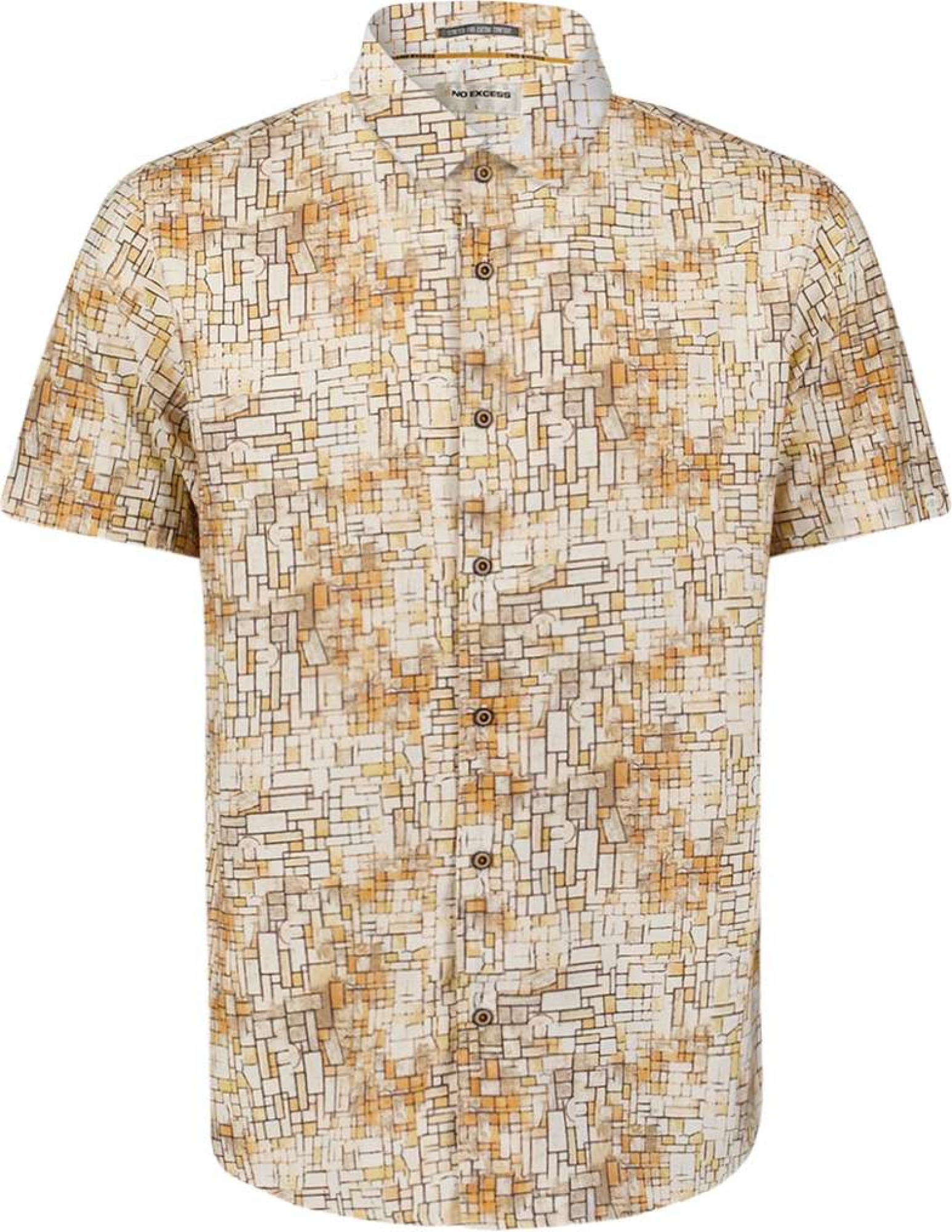 No Excess Shirt short sleeve allover printed yellow