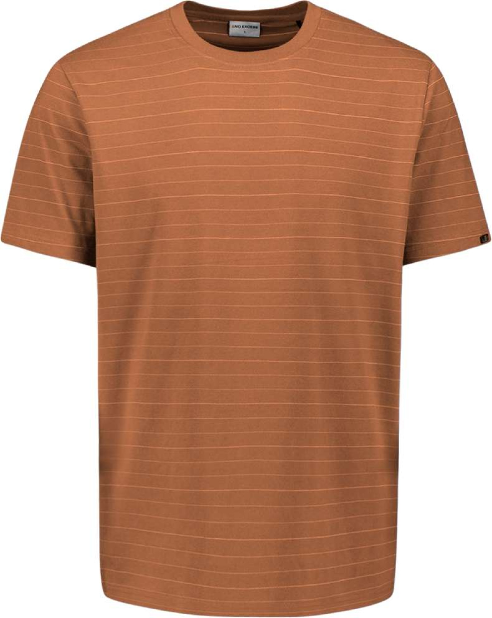 No Excess T-shirt crewneck yarn dyed pin stri caramel