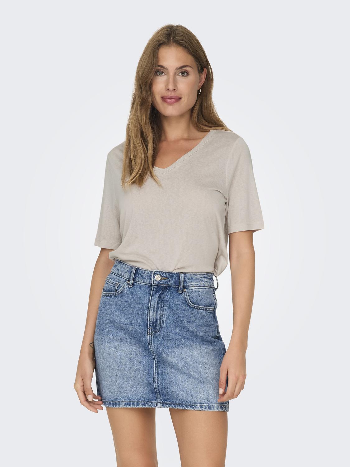 Only Onlelise s/s v-neck top jrs