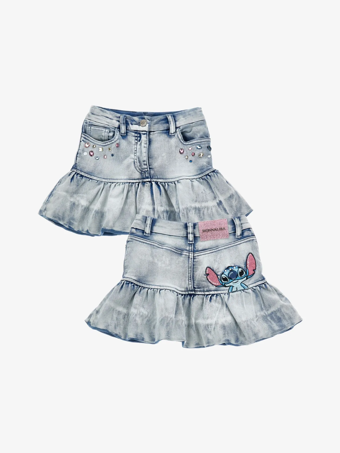 Monnalisa Meisjes rok denim stitch