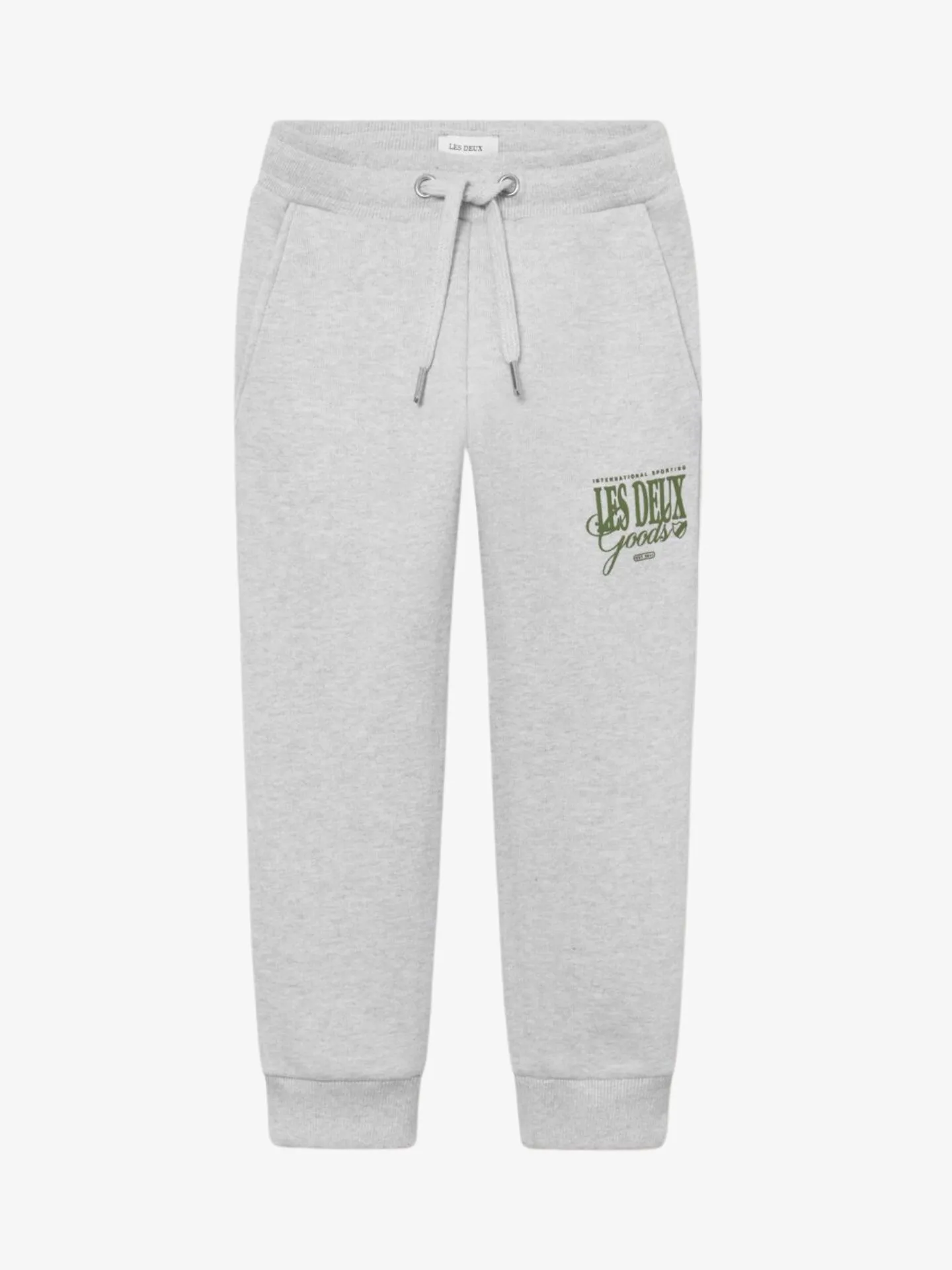 Les Deux Jongens joggingbroek goods snow melange chive green