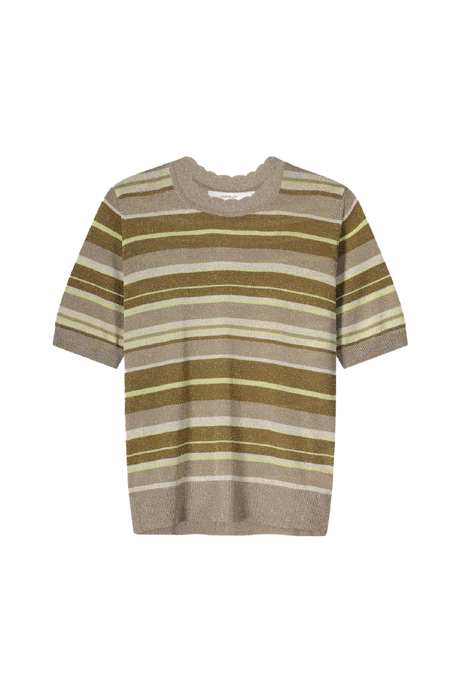 Summum 7s5898-70006 short sleeve sweater striped l