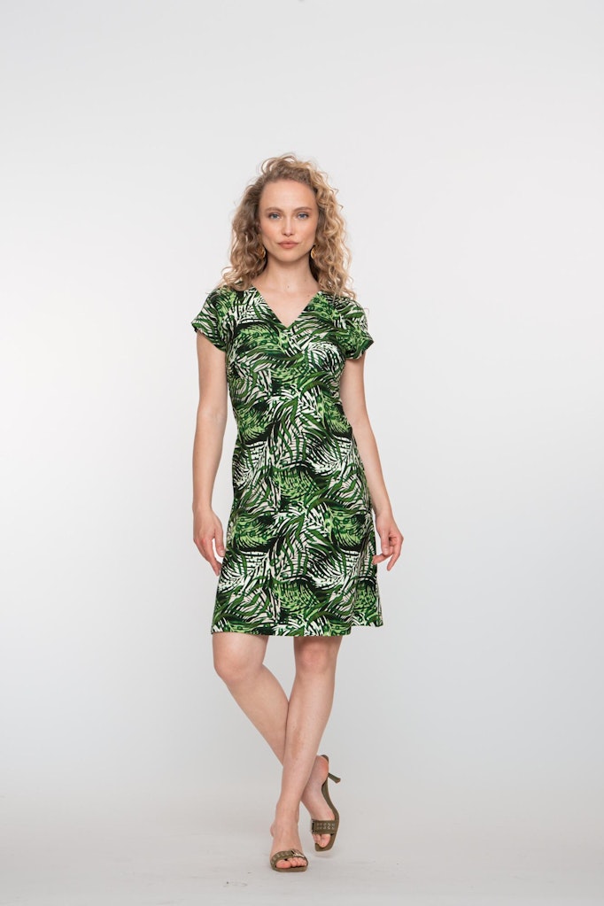 Geisha dress v-neck short aop 57366-60 june 530 pr.08