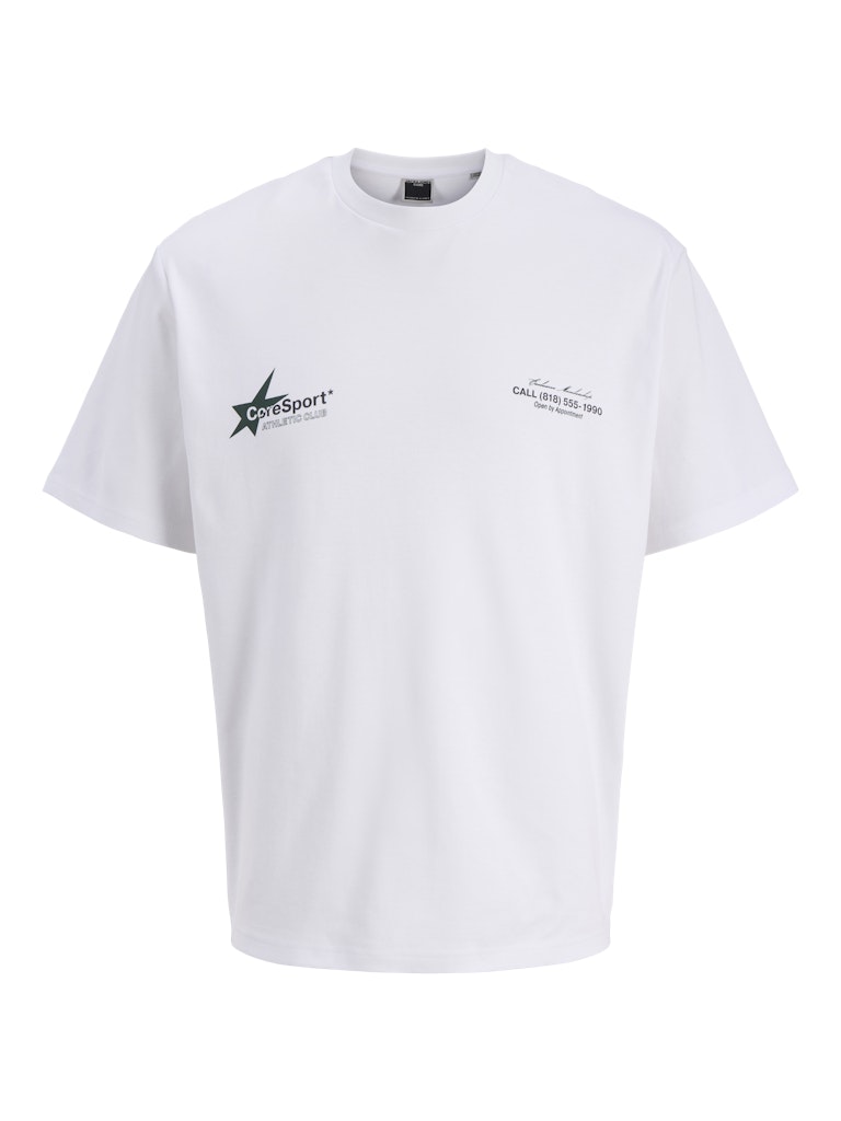 Jack & Jones jcoathletico graphic tee ss cn ss25 12285727 bright white only front print