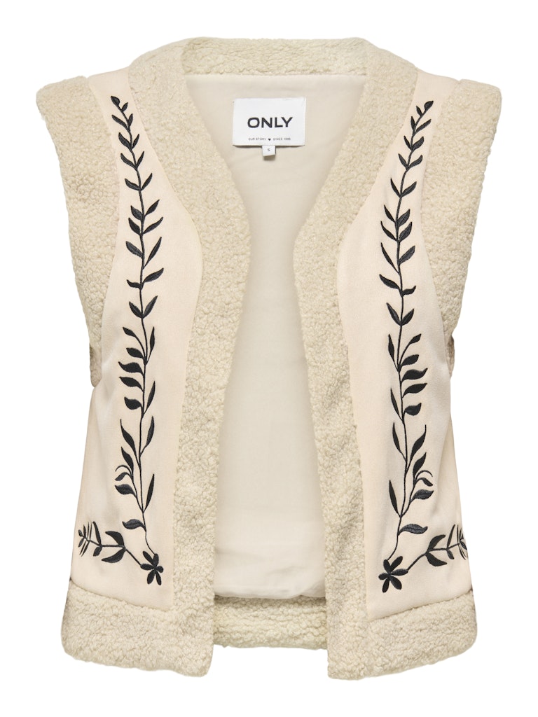 Only onlfrida flower emb. waistcoat cs o 15324172 black flower