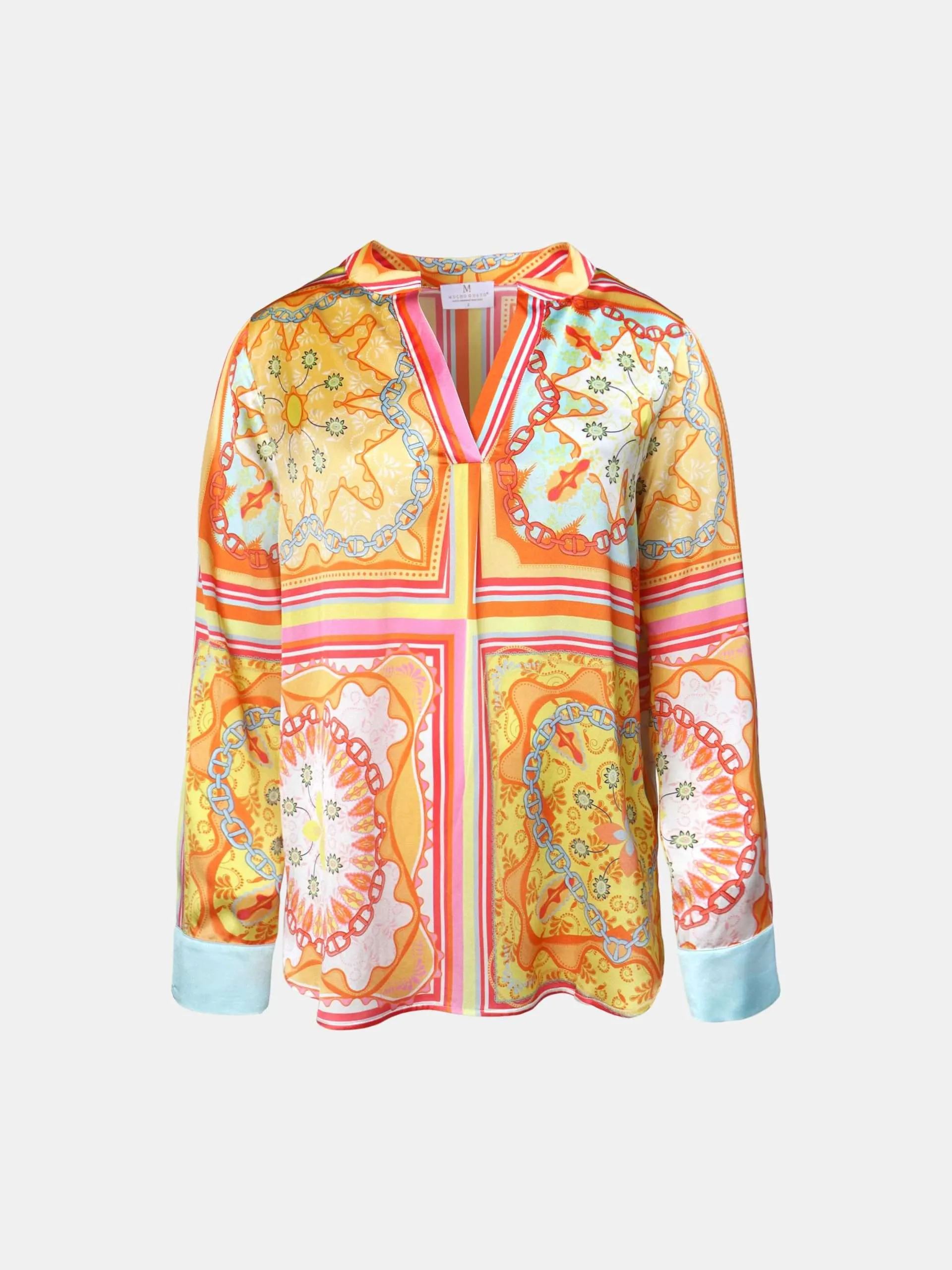 Mucho Gusto  blouse grazie oranje hart patchwork