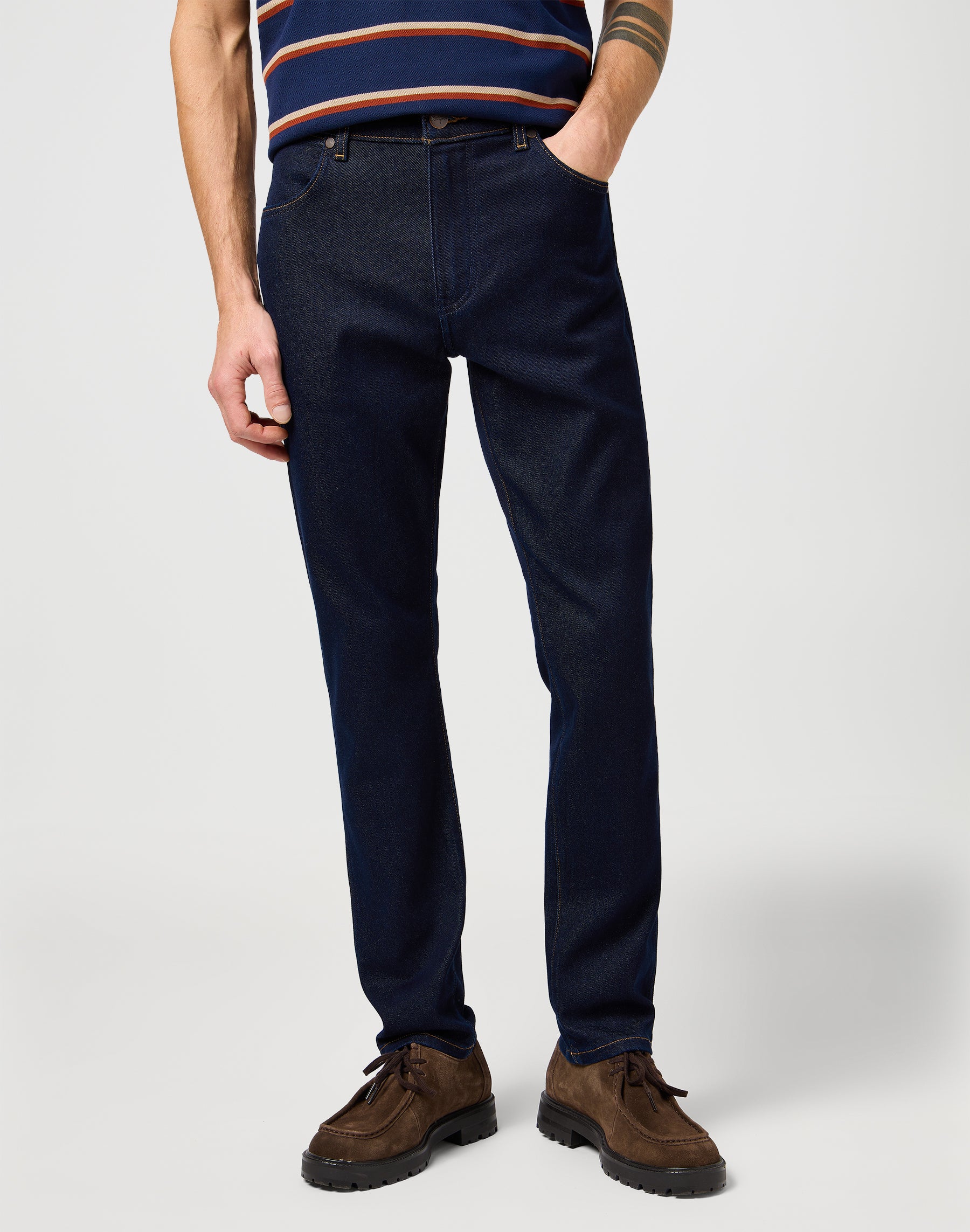 Wrangler Larston heren slim-fit jeans moonlight rinse