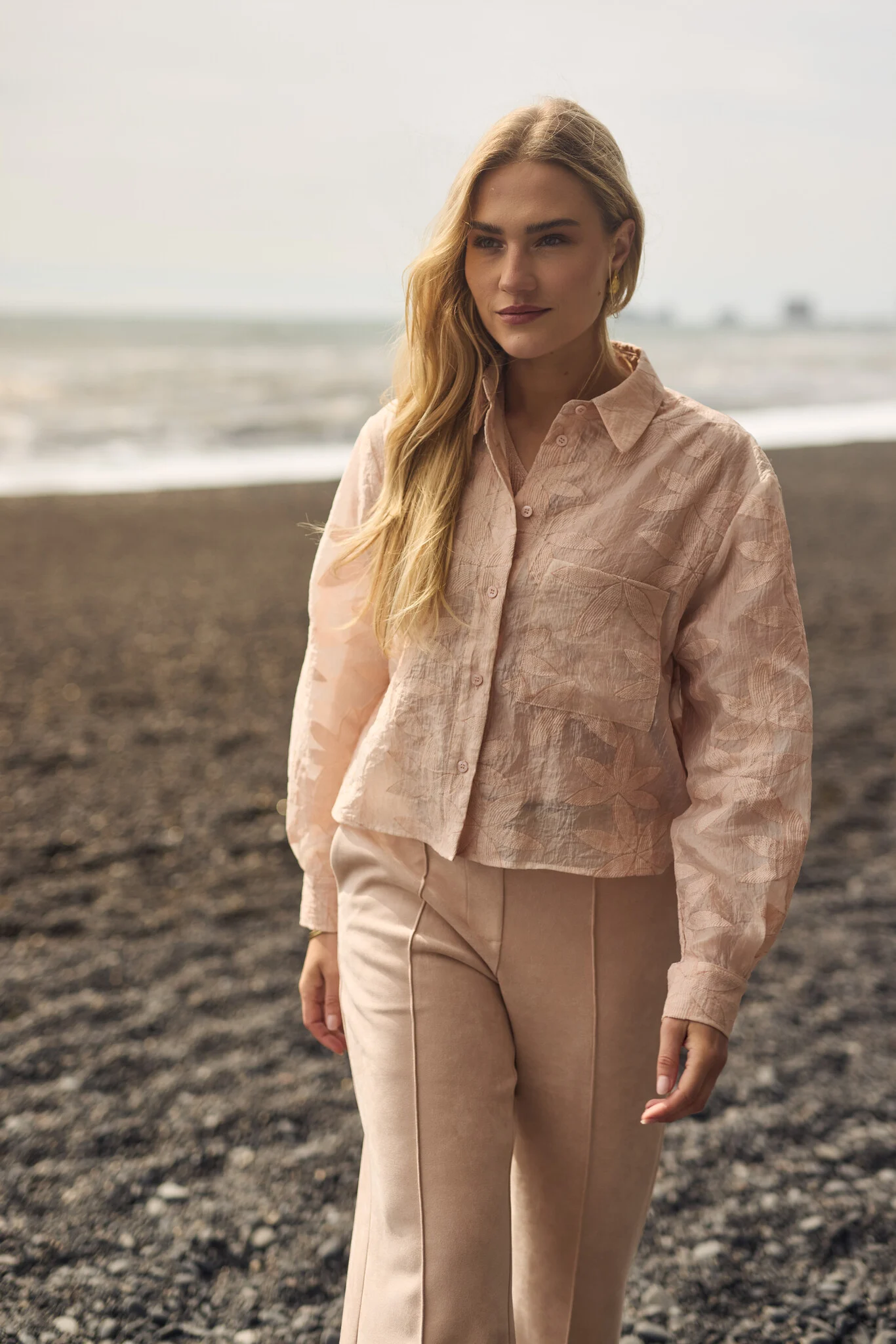 Nukus Nkf02024 266 sorrento blouse flower dusty pink
