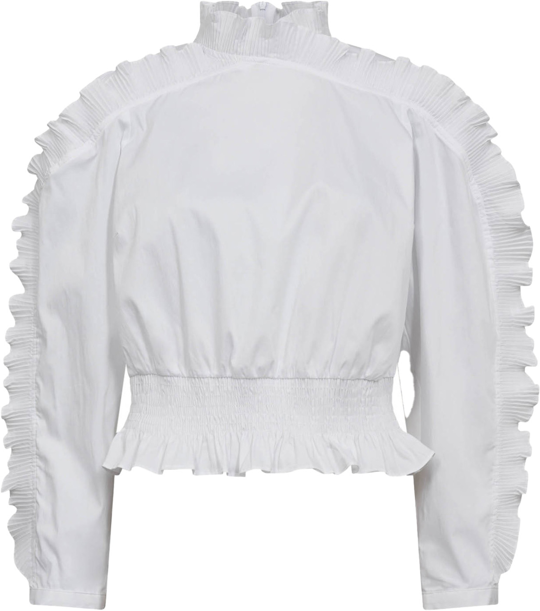 Co'Couture Sannacc ruffle smock blouse white