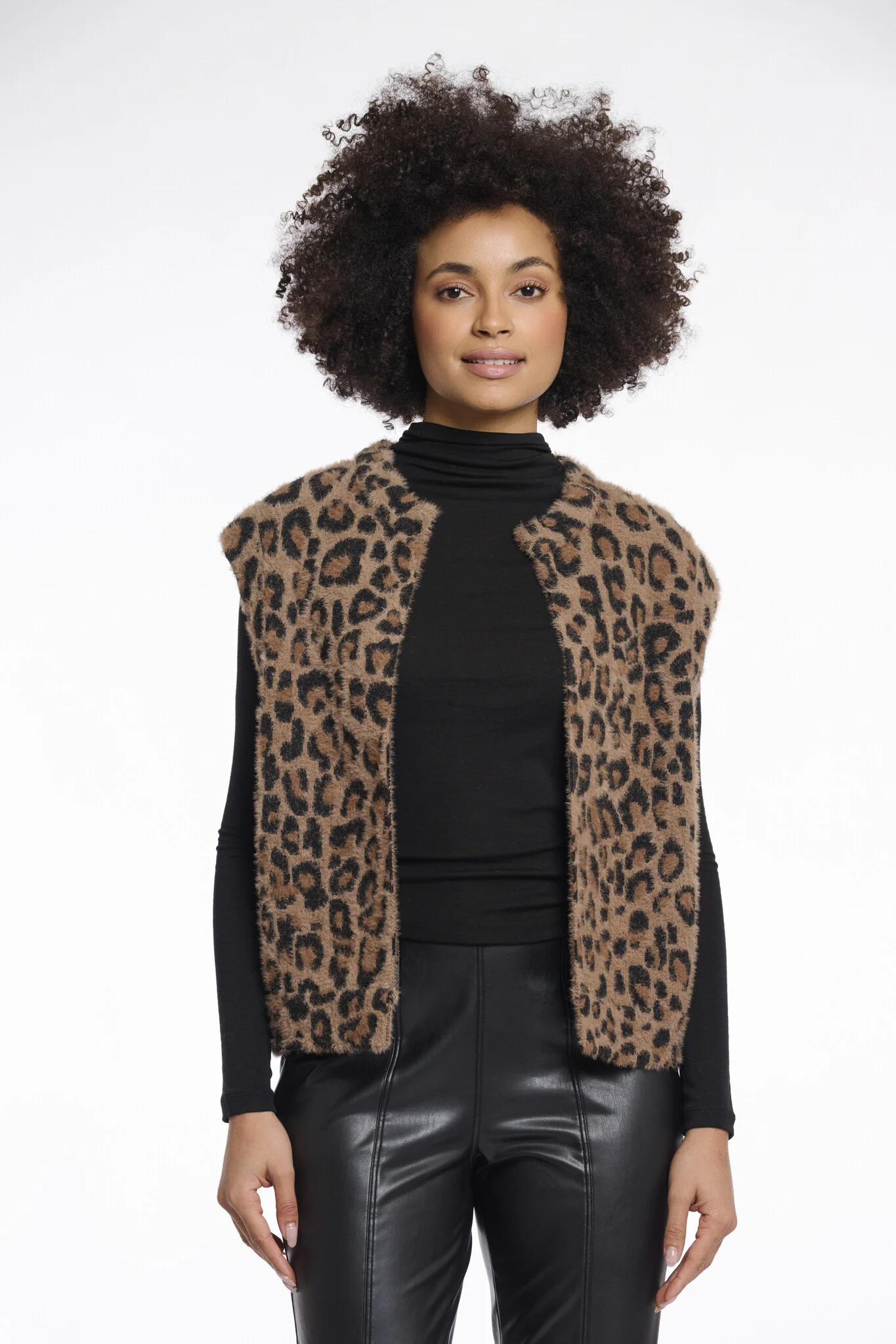 Rino & Pelle Elona.5012511 rino en pelle short waistcoat leopard